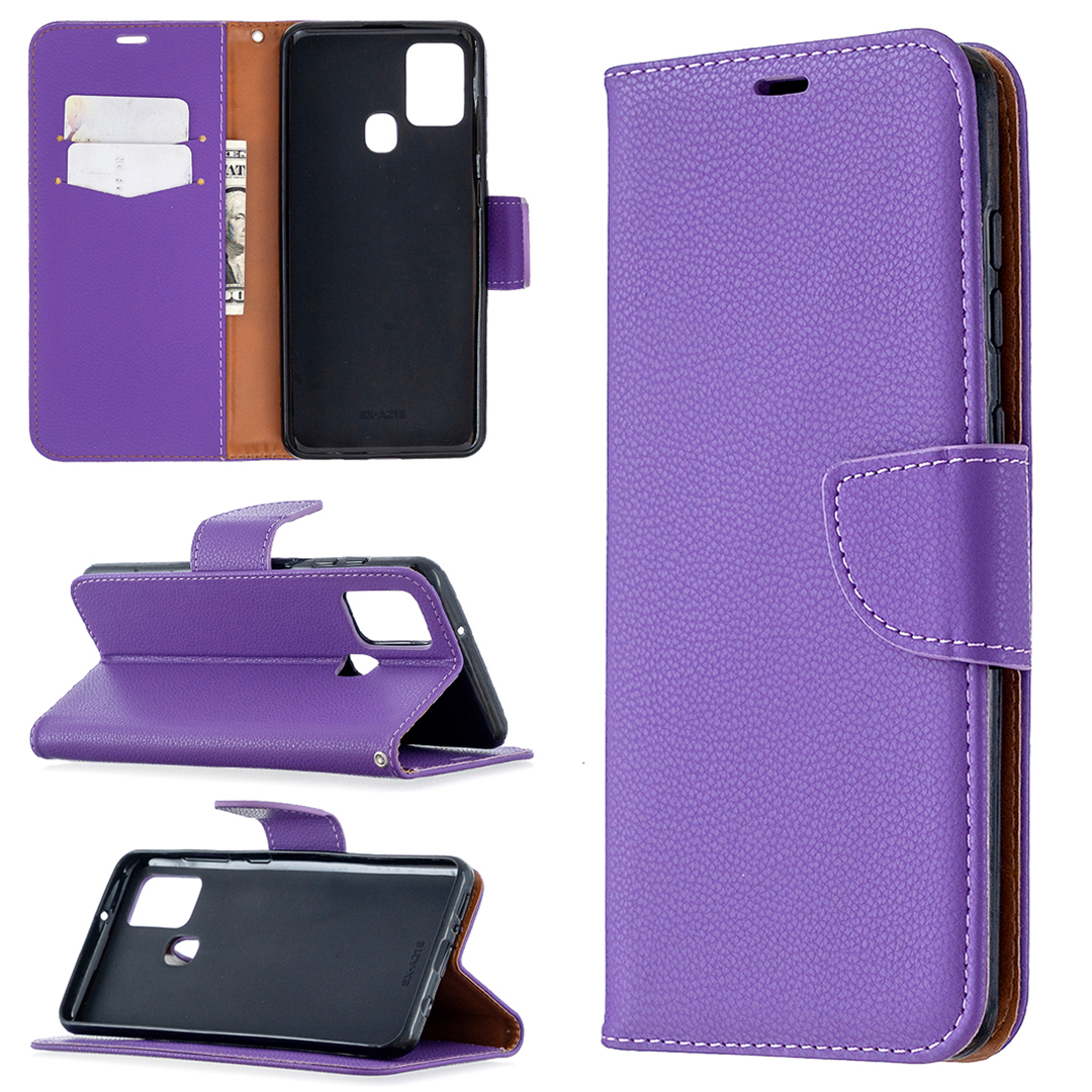Litchi Skin Wallet Leather Stand Case for Samsung Galaxy A21s - Purple, Galaxy A21s
Litchi Skin Wallet Leather Stand Case for Samsung Galaxy A21s - Purple, Galaxy A21s