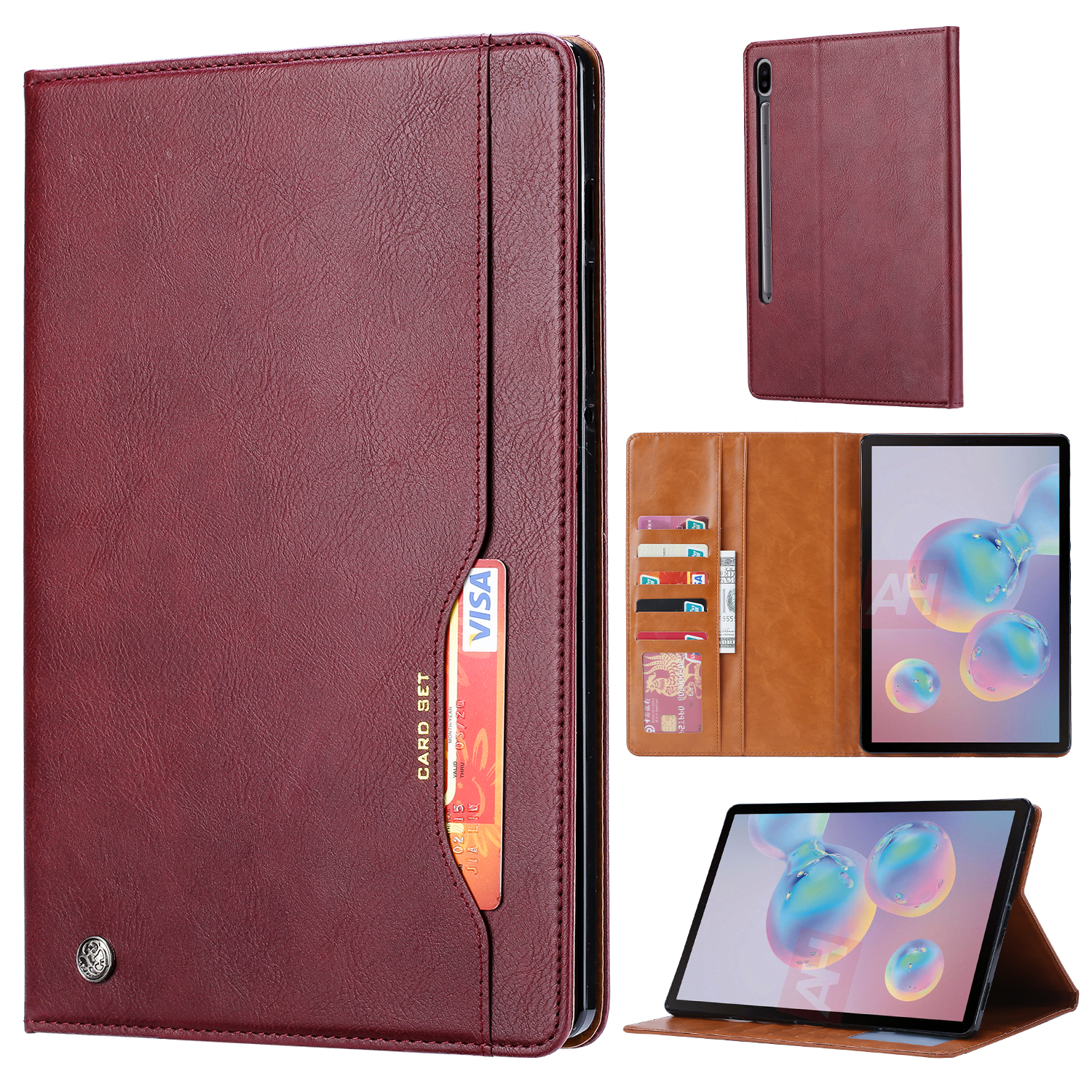 Auto-absorbed PU Leather Wallet Stand Tablet Protective Cover for Samsung Galaxy Tab S7 T870/T875 - Wine Red, Galaxy Tab S7
Auto-absorbed PU Leather Wallet Stand Tablet Protective Cover for Samsung Galaxy Tab S7 T870/T875 - Wine Red, Galaxy Tab S7