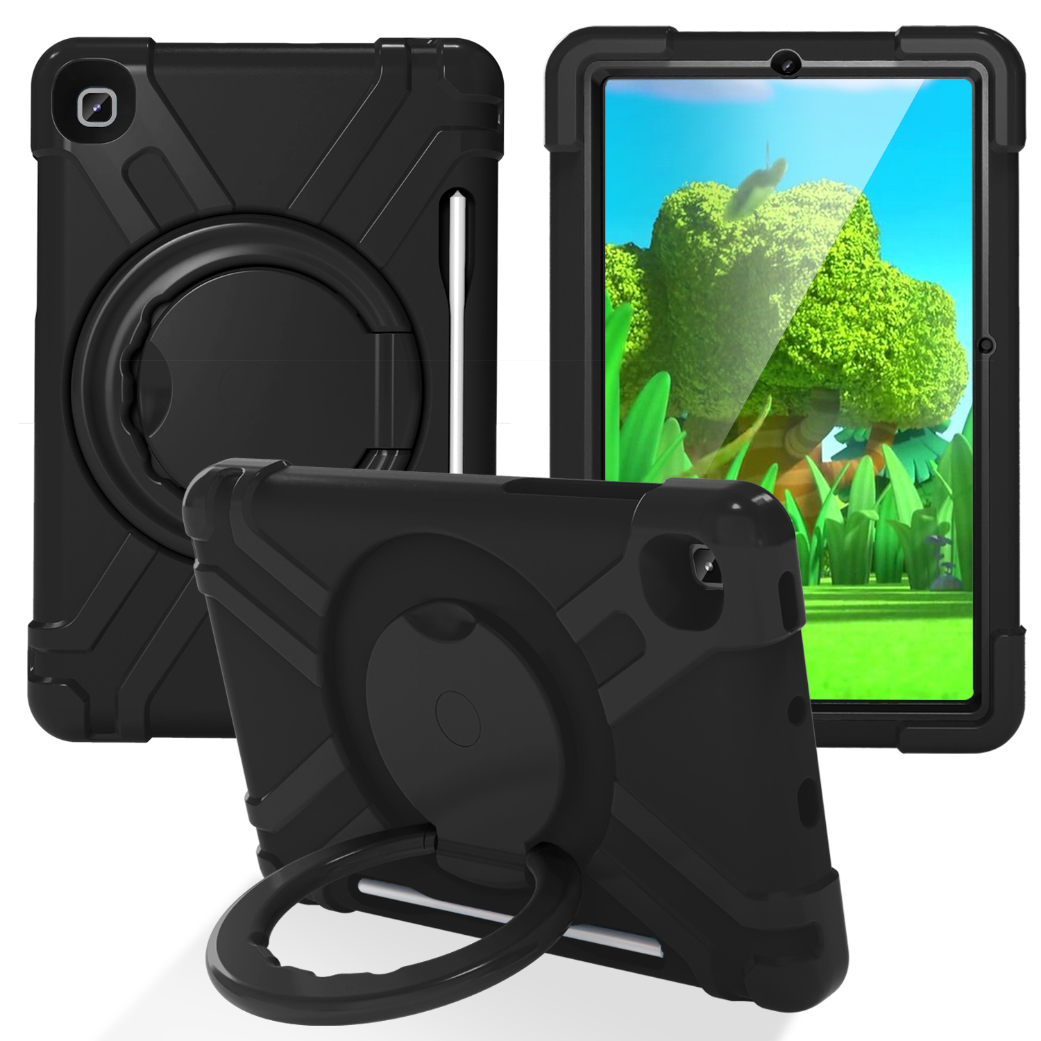 360° Swivel PC + Silicone Special Design Tablet Cover for Samsung Galaxy Tab S6 Lite - All Black, Galaxy Tab S6 Lite
360° Swivel PC + Silicone Special Design Tablet Cover for Samsung Galaxy Tab S6 Lite - All Black, Galaxy Tab S6 Lite