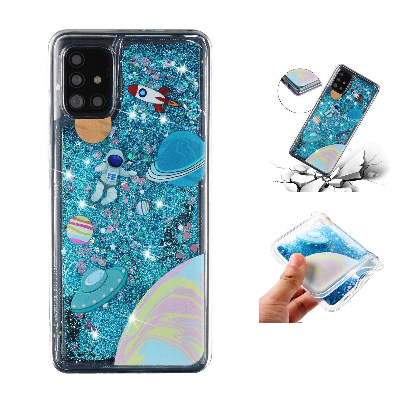 Стильный Образец Блеска Порошок Quicksand TPU Cover Cover Case Для Samsung Galaxy A41 (глобальная Версия) - Космонавт, Galaxy A41 (Global Version)
Стильный Образец Блеска Порошок Quicksand TPU Cover Cover Case Для Samsung Galaxy A41 (глобальная Версия) - Космонавт, Galaxy A41 (Global Version)