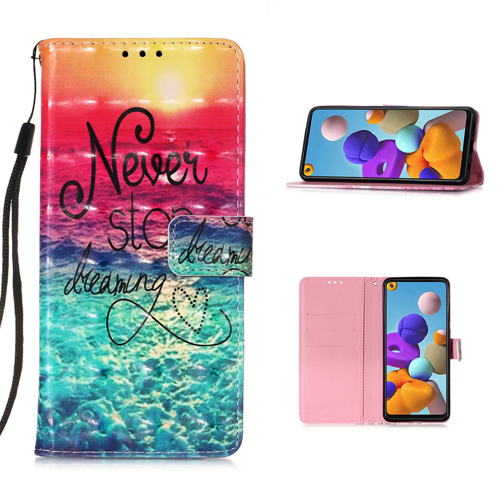 Pattern Printing Light Spot Decor Wallet Flip Leather Case with Lanyard for Samsung Galaxy A21s - Never Stop Dreaming, Galaxy A21s
Pattern Printing Light Spot Decor Wallet Flip Leather Case with Lanyard for Samsung Galaxy A21s - Never Stop Dreaming, Galaxy A21s