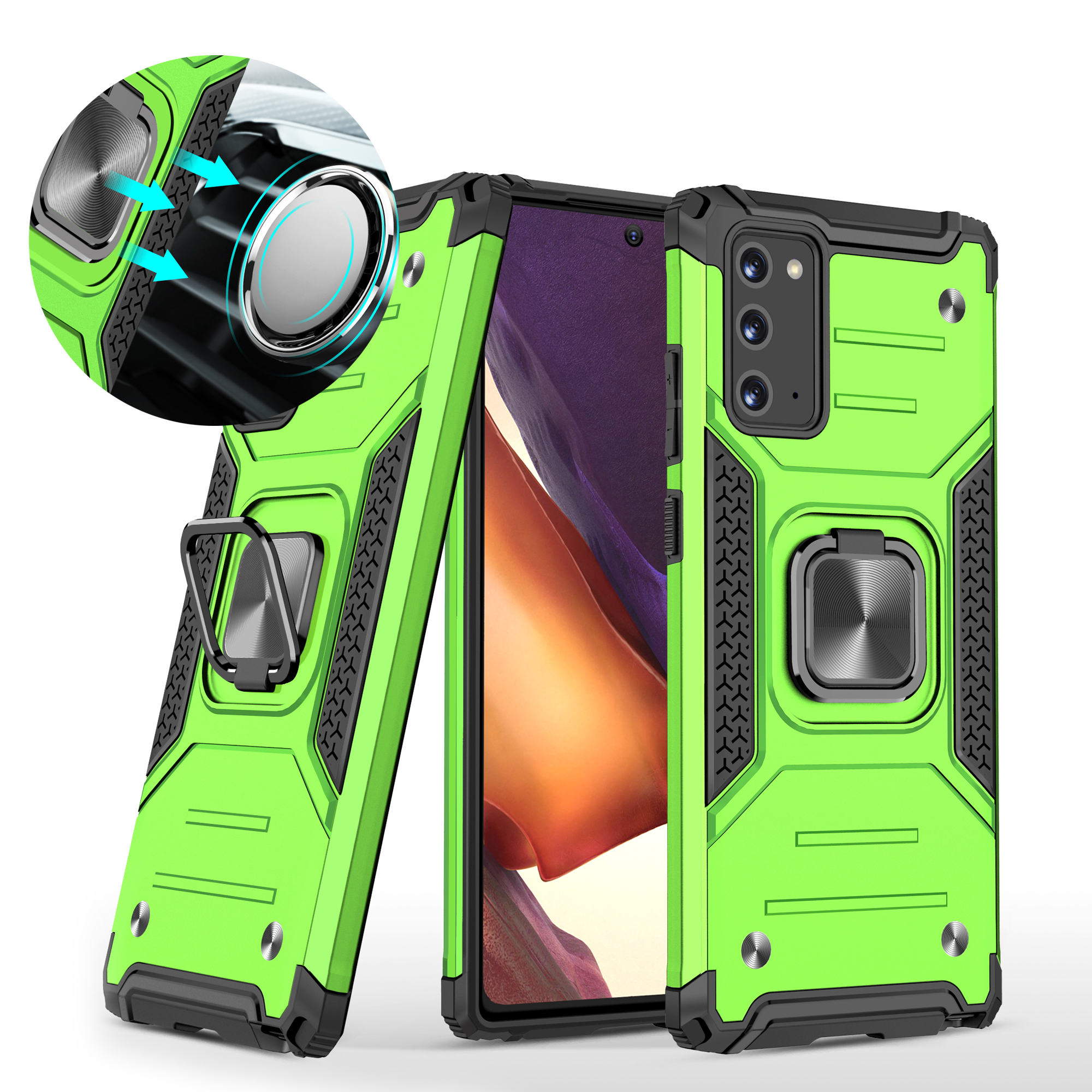 Detachable Armor Style Kickstand TPU + PC Shell with Metal Sheet for Samsung Galaxy Note 20/Note 20 5G - Green, Galaxy Note 20
Detachable Armor Style Kickstand TPU + PC Shell with Metal Sheet for Samsung Galaxy Note 20/Note 20 5G - Green, Galaxy Note 20