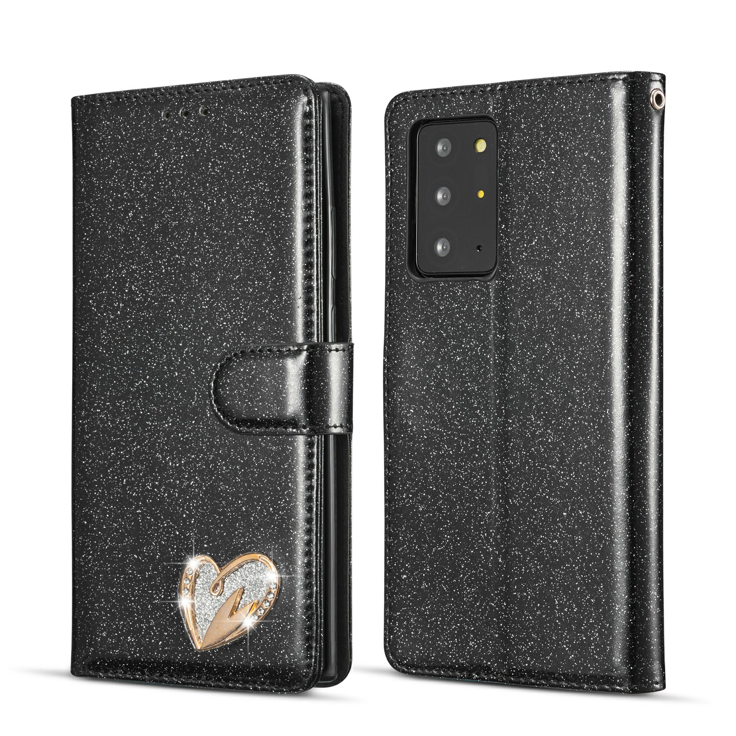 Gleaming Diamond Leather with Metal Heart Shape Decor Phone Cover Shell for Samsung Galaxy Note20 Ultra/Note20 Ultra 5G - Black, Galaxy Note20 Ultra
Gleaming Diamond Leather with Metal Heart Shape Decor Phone Cover Shell for Samsung Galaxy Note20 Ultra/Note20 Ultra 5G - Black, Galaxy Note20 Ultra