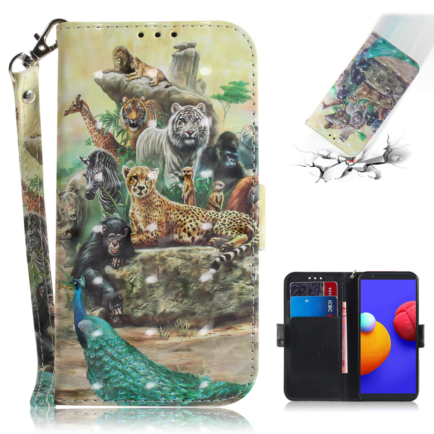 Light Spot Decor Pattern Printing Wallet Stand Leather Phone Cover with Strap for Samsung Galaxy A01 Core - Animal Kingdom, Galaxy A01 Core
Light Spot Decor Pattern Printing Wallet Stand Leather Phone Cover with Strap for Samsung Galaxy A01 Core - Animal Kingdom, Galaxy A01 Core