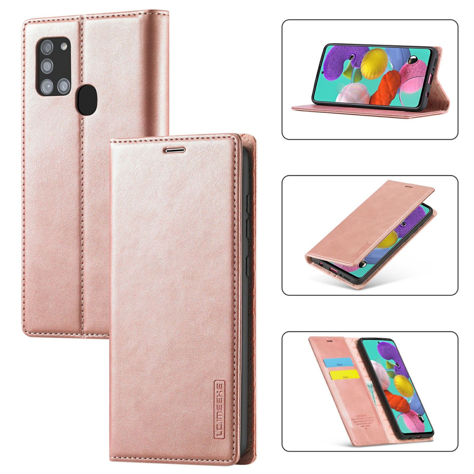 LC.IMEEKE LC Auto Absorbed Leather Wallet Stand Phone Protector for Samsung Galaxy A21s - Rose Gold, Galaxy A21s
LC.IMEEKE LC Auto Absorbed Leather Wallet Stand Phone Protector for Samsung Galaxy A21s - Rose Gold, Galaxy A21s