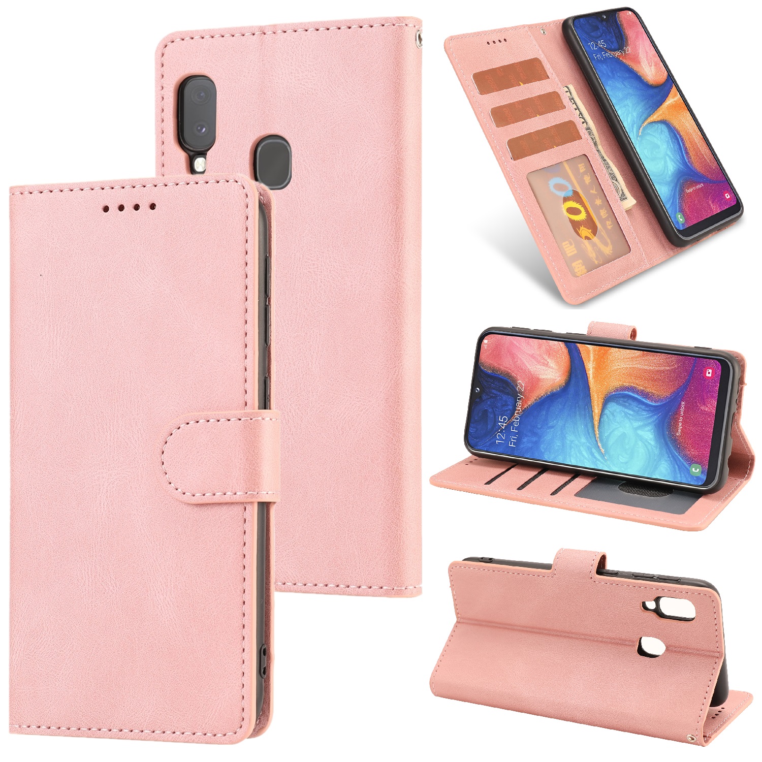 Matte Classic Style PU Leather Wallet Stand Phone Cover Shell for Samsung Galaxy A20e - Pink, Galaxy A20e
Matte Classic Style PU Leather Wallet Stand Phone Cover Shell for Samsung Galaxy A20e - Pink, Galaxy A20e