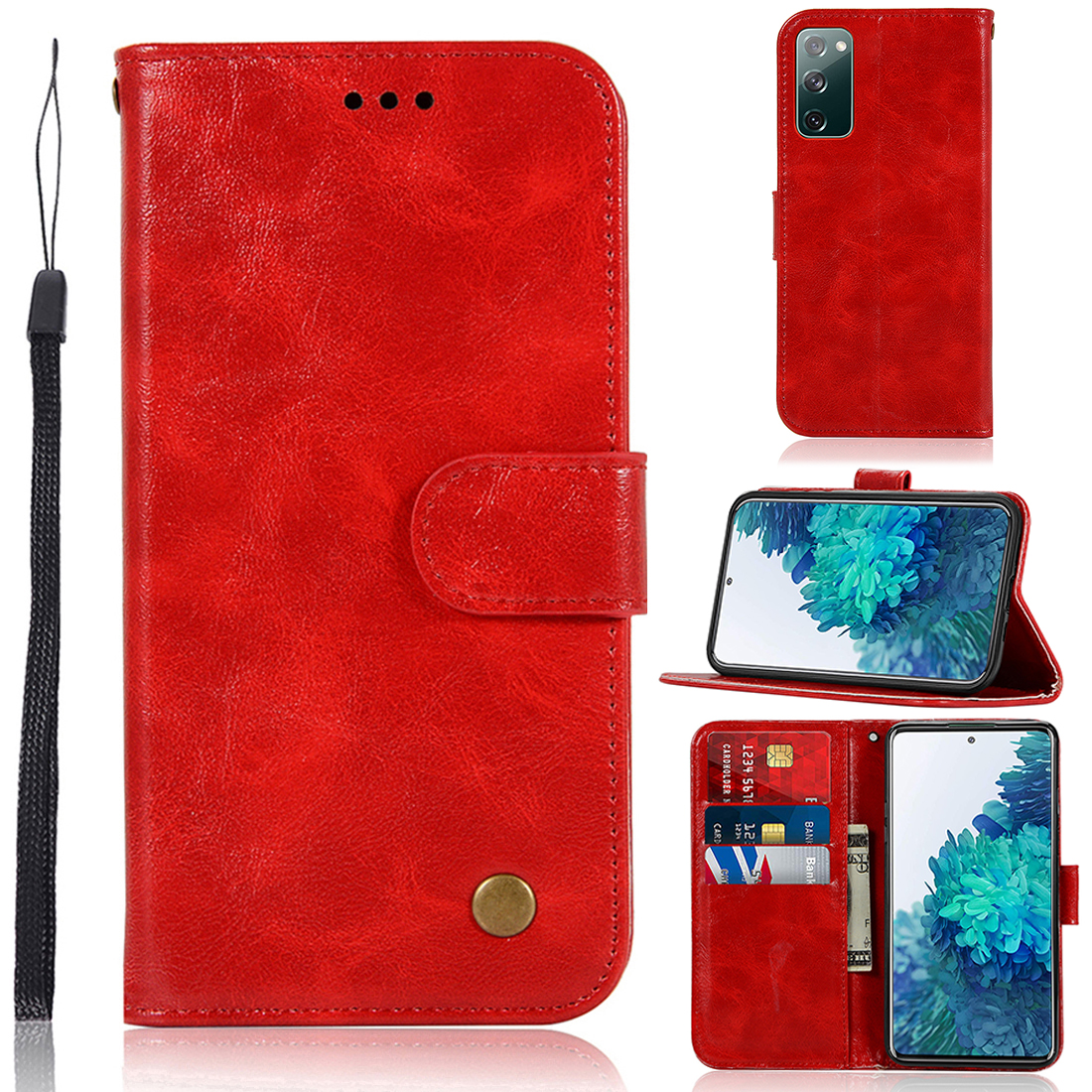 Für Samsung Galaxy S20 Fe/s20 Fan Edition/S20 fe 5G/S20 Fan Edition 5G/S20 Lite/S20 fe 2022 Wallet Stand Leder Vintage Style Handy Cover Hülle - Rot, Galaxy S20 FE
Für Samsung Galaxy S20 Fe/s20 Fan Edition/S20 fe 5G/S20 Fan Edition 5G/S20 Lite/S20 fe 2022 Wallet Stand Leder Vintage Style Handy Cover Hülle - Rot, Galaxy S20 FE
