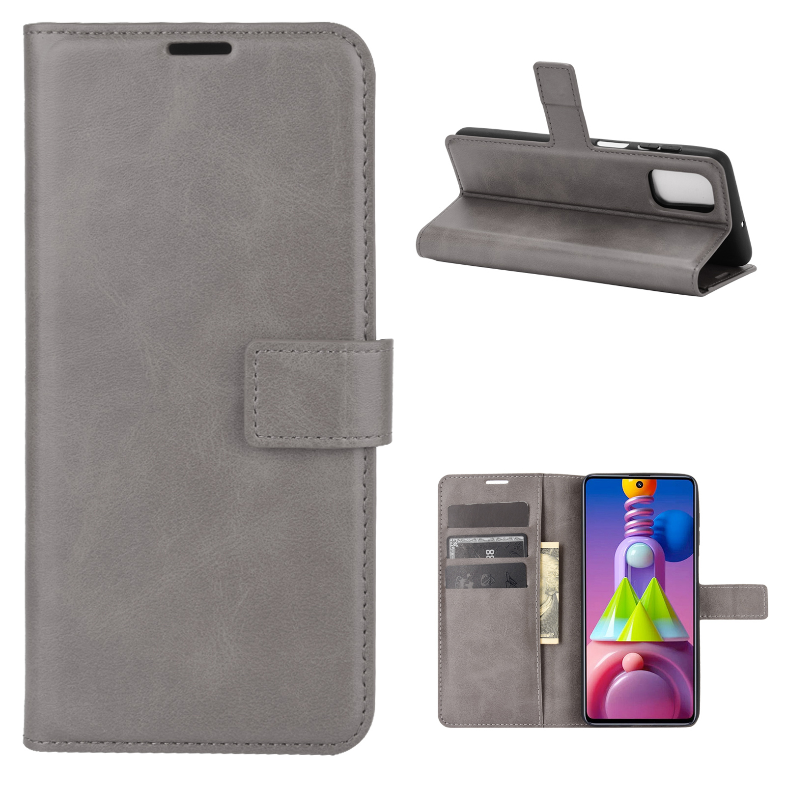 PU Leather Wallet Stand Phone Protective Shell for Samsung Galaxy M51 - Grey, Galaxy M51
PU Leather Wallet Stand Phone Protective Shell for Samsung Galaxy M51 - Grey, Galaxy M51
