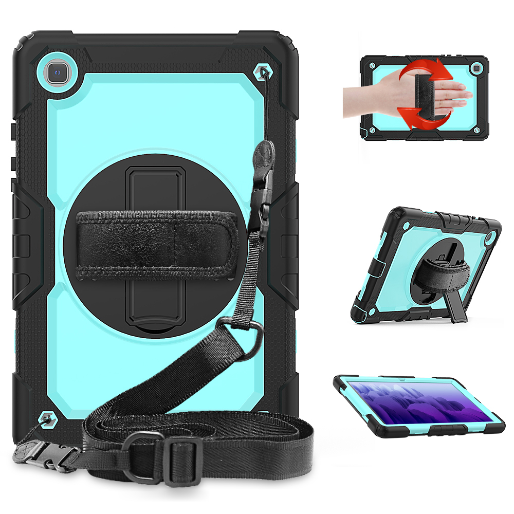 For Samsung Galaxy Tab A7 10.4 (2020) 360 Degree Swivel Kickstand Tablet Cover with Shoulder Strap - Black/Light Blue, Galaxy Tab A7 10.4 (2020)
For Samsung Galaxy Tab A7 10.4 (2020) 360 Degree Swivel Kickstand Tablet Cover with Shoulder Strap - Black/Light Blue, Galaxy Tab A7 10.4 (2020)