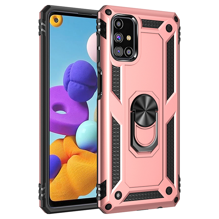 Ring Holder Kickstand Anti-drop PC + TPU Hybrid Cover for Samsung Galaxy M31s - Rose Gold, Galaxy M31s
Ring Holder Kickstand Anti-drop PC + TPU Hybrid Cover for Samsung Galaxy M31s - Rose Gold, Galaxy M31s