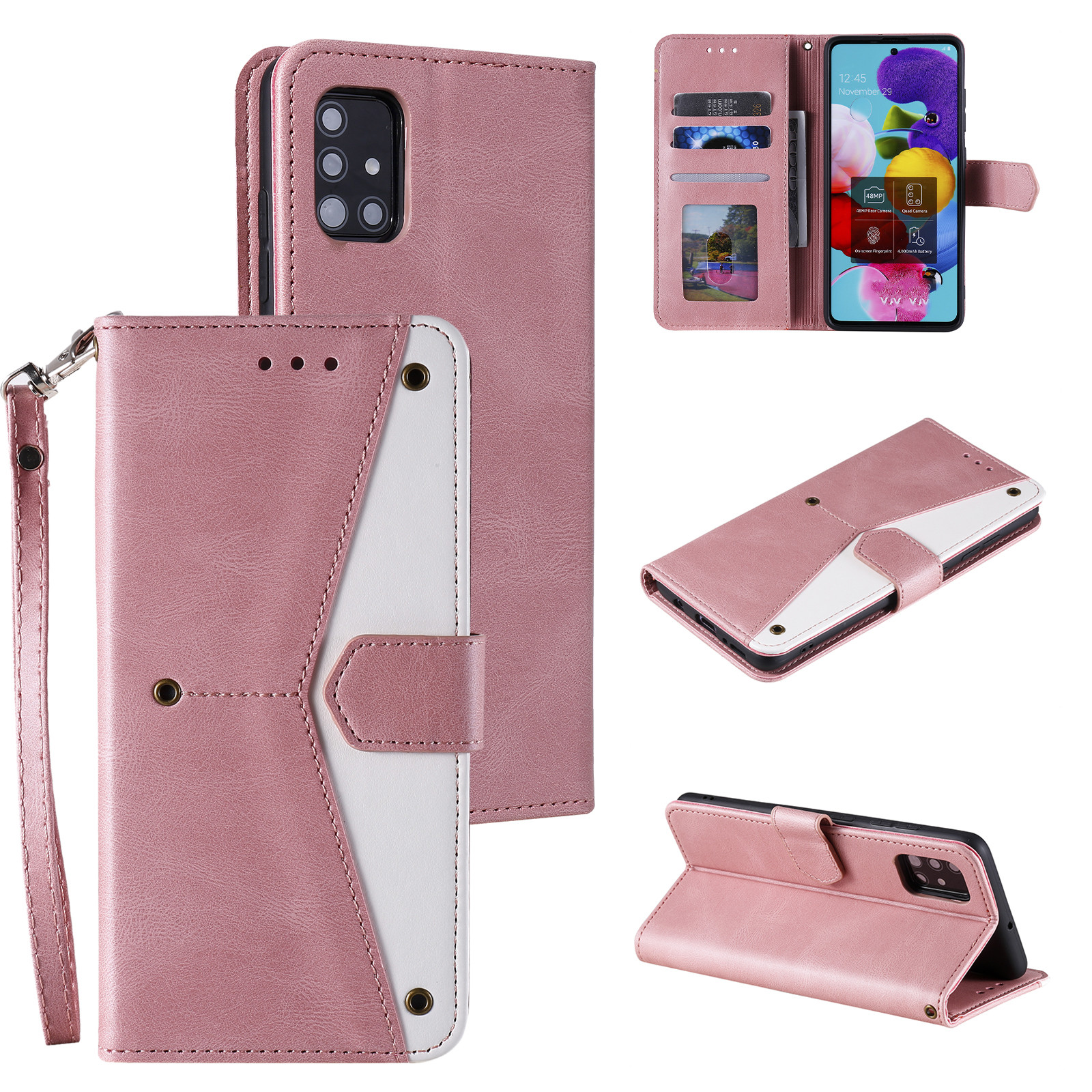 Skin-Feeling Splicing Leather Phone Protective Cover with Rivet Decor for Samsung Galaxy A41 (Global Version) - Pink, Galaxy A41 (Global Version)
Skin-Feeling Splicing Leather Phone Protective Cover with Rivet Decor for Samsung Galaxy A41 (Global Version) - Pink, Galaxy A41 (Global Version)
