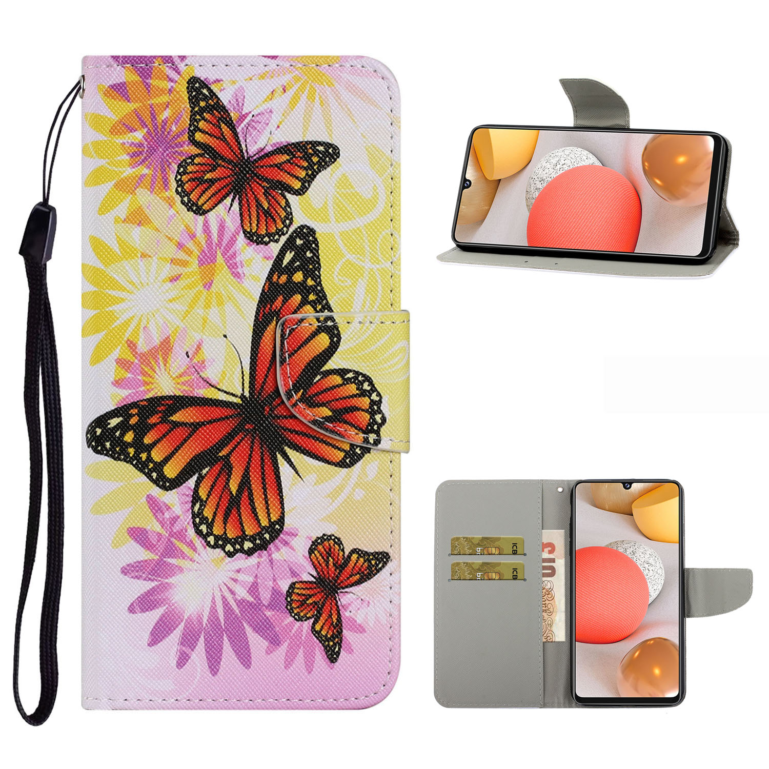 Stylish Patterned PU Leather Case for Samsung Galaxy A42 5G Wallet Stand Cover - Black Orange Butterfly, Galaxy A42 5G
Stylish Patterned PU Leather Case for Samsung Galaxy A42 5G Wallet Stand Cover - Black Orange Butterfly, Galaxy A42 5G