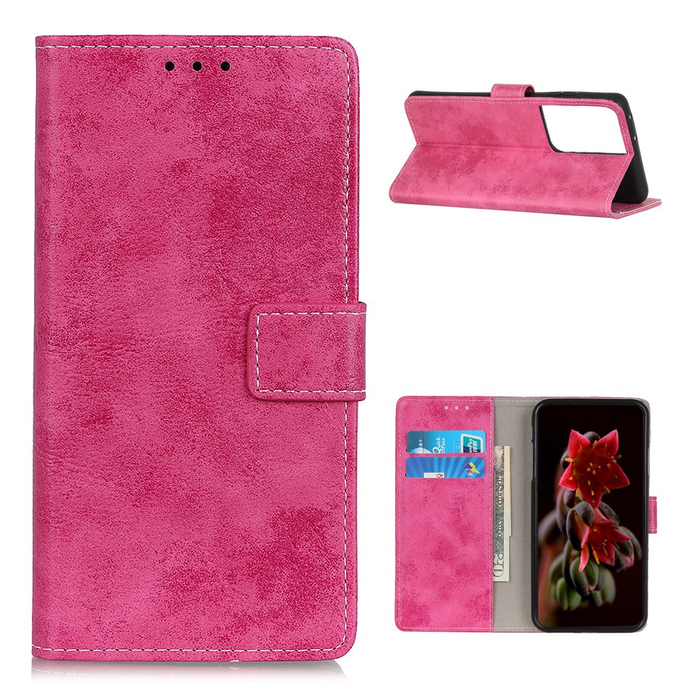 Vintage Style PU Leather Wallet Stand Case for Samsung Galaxy S21 Ultra 5G Phone Cover - Rose, Galaxy S21 Ultra 5G
Vintage Style PU Leather Wallet Stand Case for Samsung Galaxy S21 Ultra 5G Phone Cover - Rose, Galaxy S21 Ultra 5G