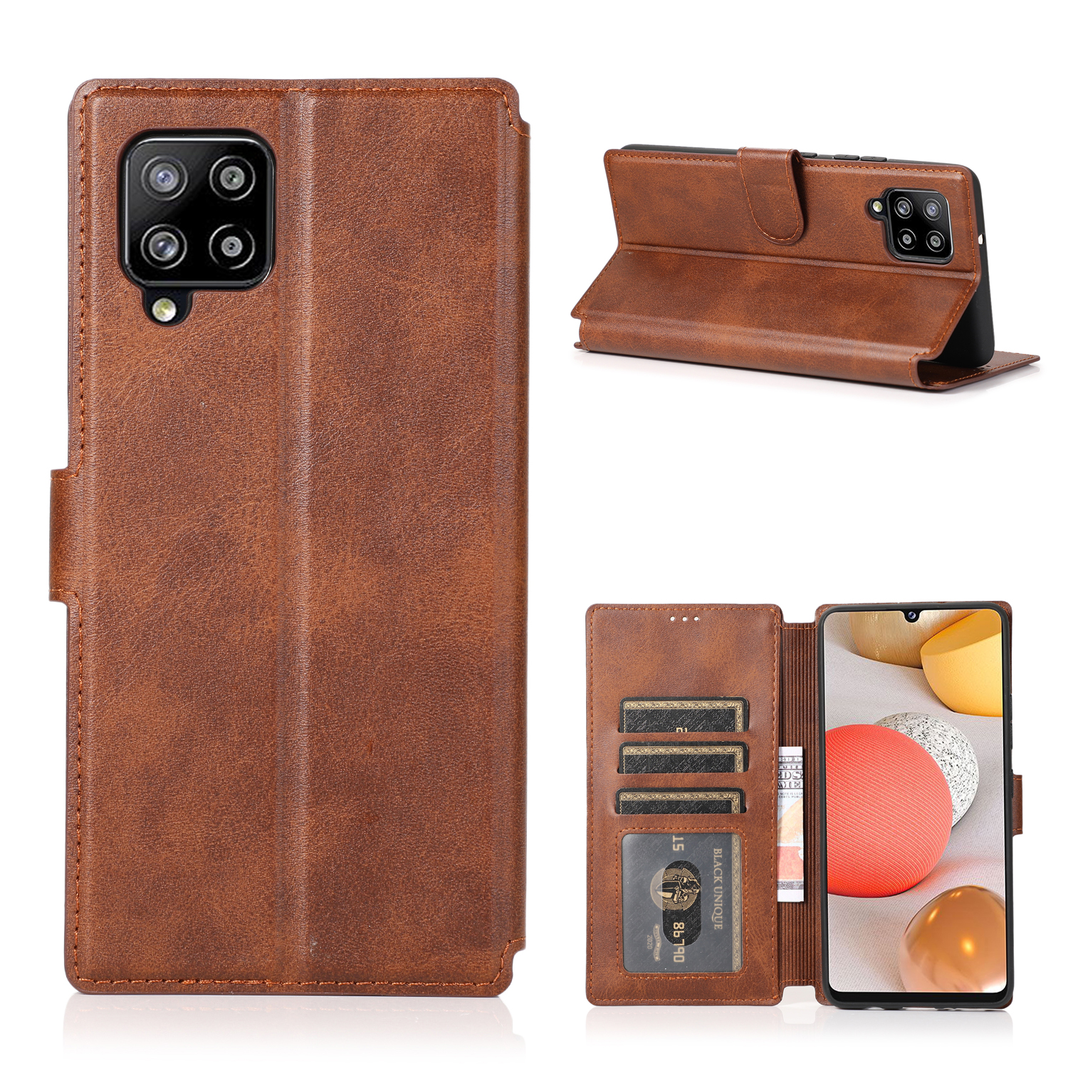 Soft TPU Внутренняя Оболочка + ПУ Кожаный Чехол Для Телефона Для Samsung Galaxy A42 5G - Коричневый, Galaxy A42 5G
Soft TPU Внутренняя Оболочка + ПУ Кожаный Чехол Для Телефона Для Samsung Galaxy A42 5G - Коричневый, Galaxy A42 5G