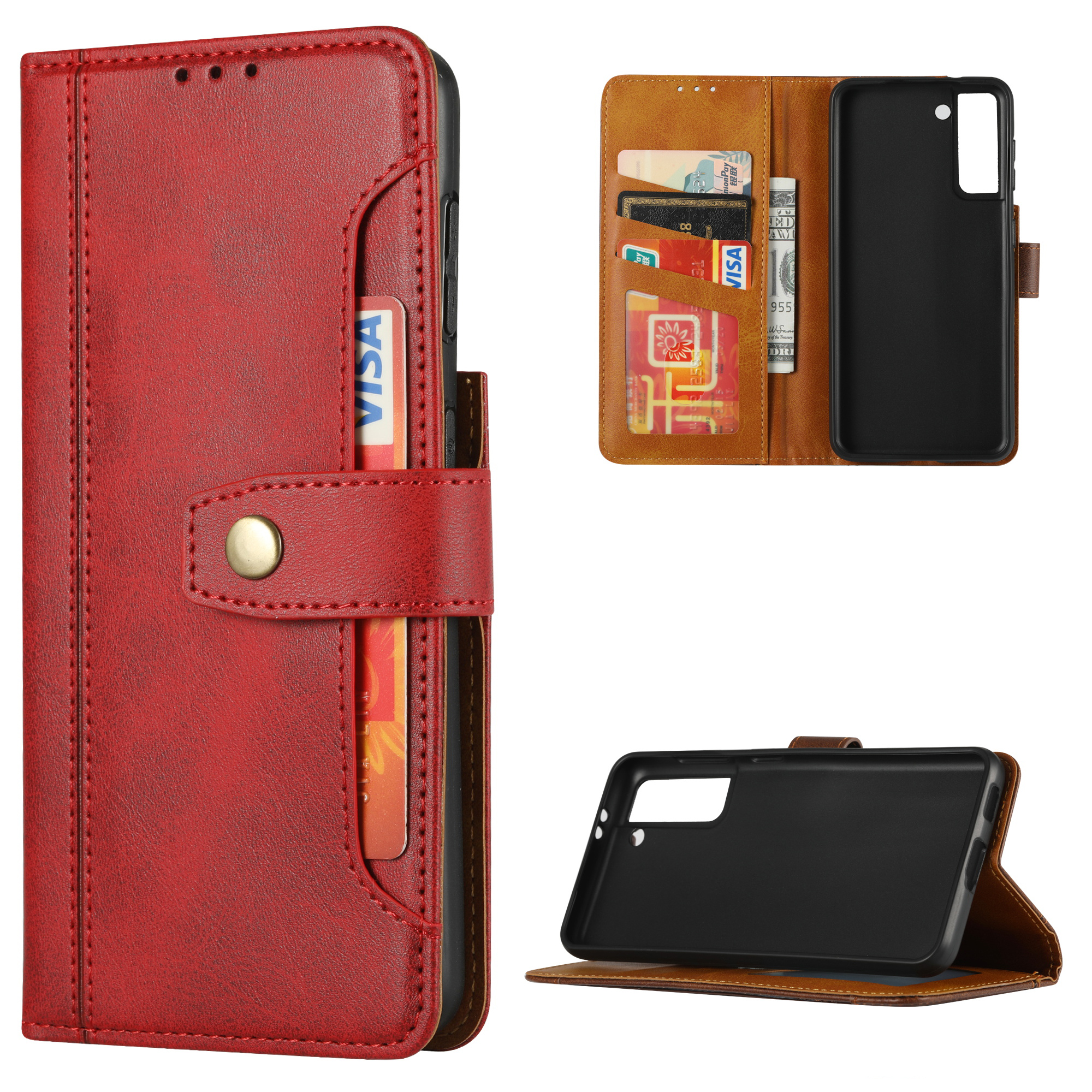 Wallet Stand Leather Protective Smartphone Cover for Samsung Galaxy S21+ 5G - Red, Galaxy S21 5G
Wallet Stand Leather Protective Smartphone Cover for Samsung Galaxy S21+ 5G - Red, Galaxy S21 5G