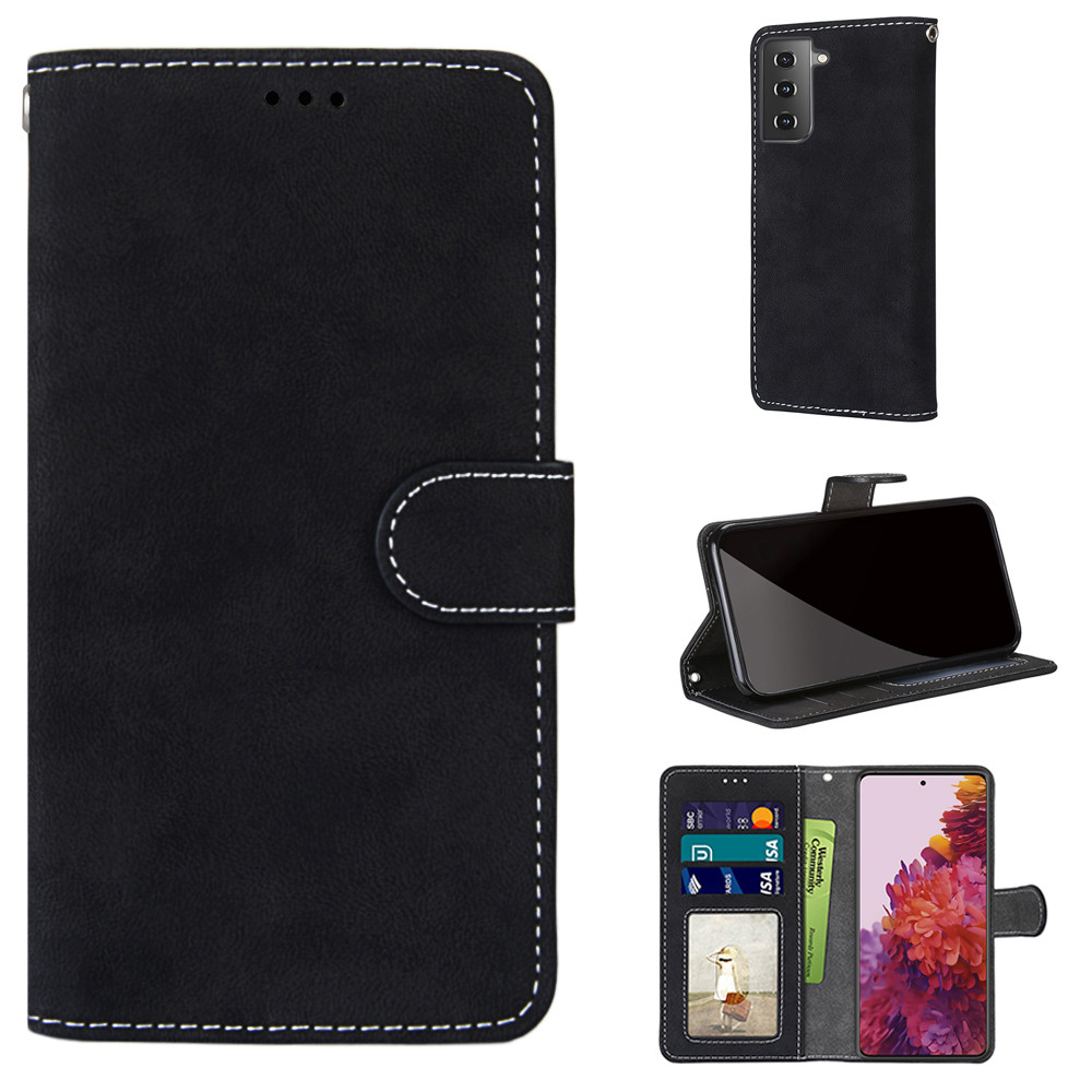 Retro Matte Wallet Leather Stand Cell Phone Protective Case for Samsung Galaxy S21+ 5G - Black, Galaxy S21 5G
Retro Matte Wallet Leather Stand Cell Phone Protective Case for Samsung Galaxy S21+ 5G - Black, Galaxy S21 5G
