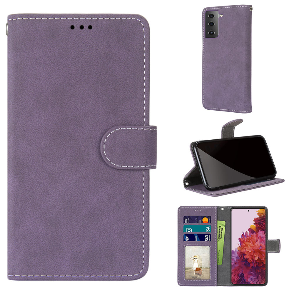 Retro Matte Wallet Leather Stand Cell Phone Protective Case for Samsung Galaxy S21+ 5G - Purple, Galaxy S21 5G
Retro Matte Wallet Leather Stand Cell Phone Protective Case for Samsung Galaxy S21+ 5G - Purple, Galaxy S21 5G