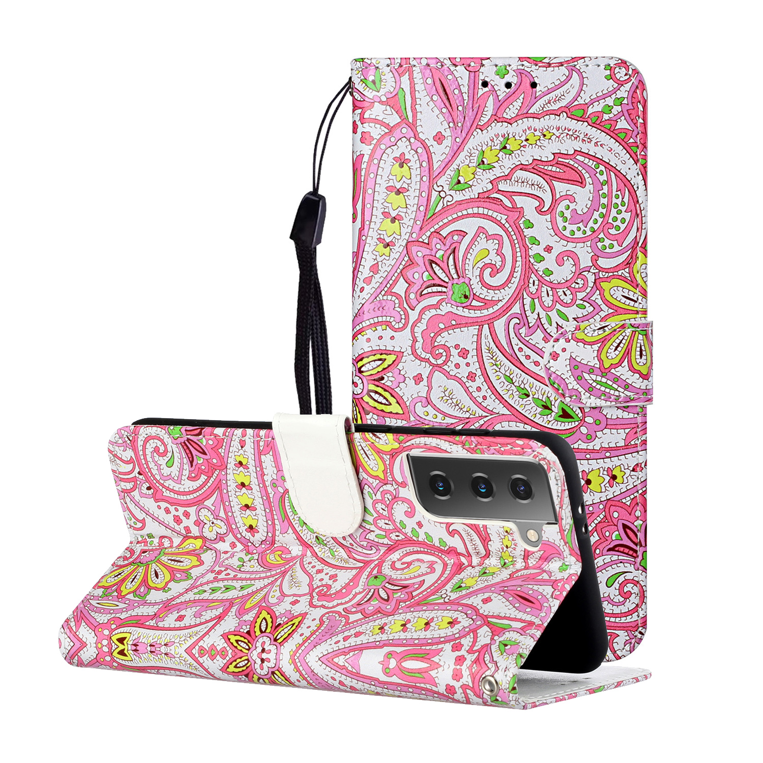 Embossment Pattern Stand Wallet Leather Protective Case with Strap for Samsung Galaxy S21 4G/5G - Paisley Flower, Galaxy S21 5G
Embossment Pattern Stand Wallet Leather Protective Case with Strap for Samsung Galaxy S21 4G/5G - Paisley Flower, Galaxy S21 5G