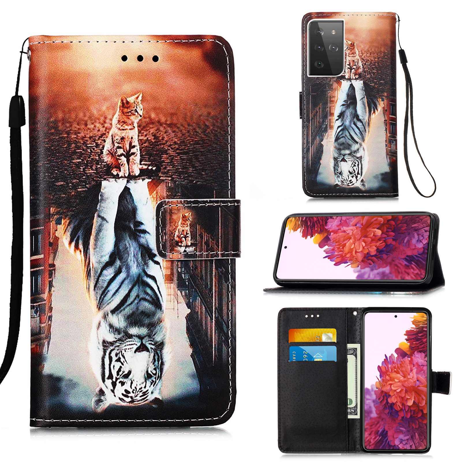 Leather Wallet Stand Case with Pattern Printing for Samsung Galaxy S21 Ultra 5G - Reflection, Galaxy S21 Ultra 5G
Leather Wallet Stand Case with Pattern Printing for Samsung Galaxy S21 Ultra 5G - Reflection, Galaxy S21 Ultra 5G