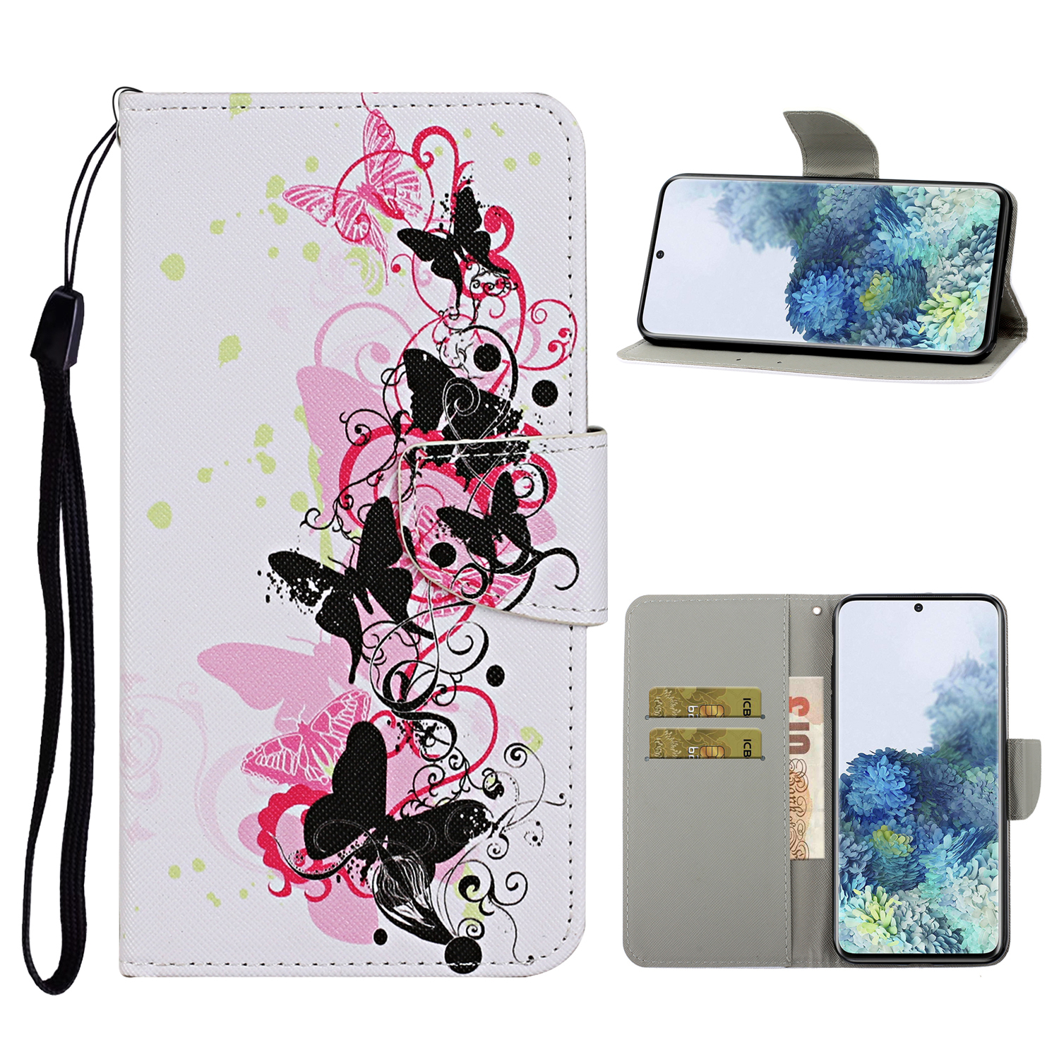 TPU + PU Leather Wallet Stand Magnet Clasp Phone Case for Samsung Galaxy S21+ 5G - Black Butterfly, Samsung Galaxy S21+
TPU + PU Leather Wallet Stand Magnet Clasp Phone Case for Samsung Galaxy S21+ 5G - Black Butterfly, Samsung Galaxy S21+