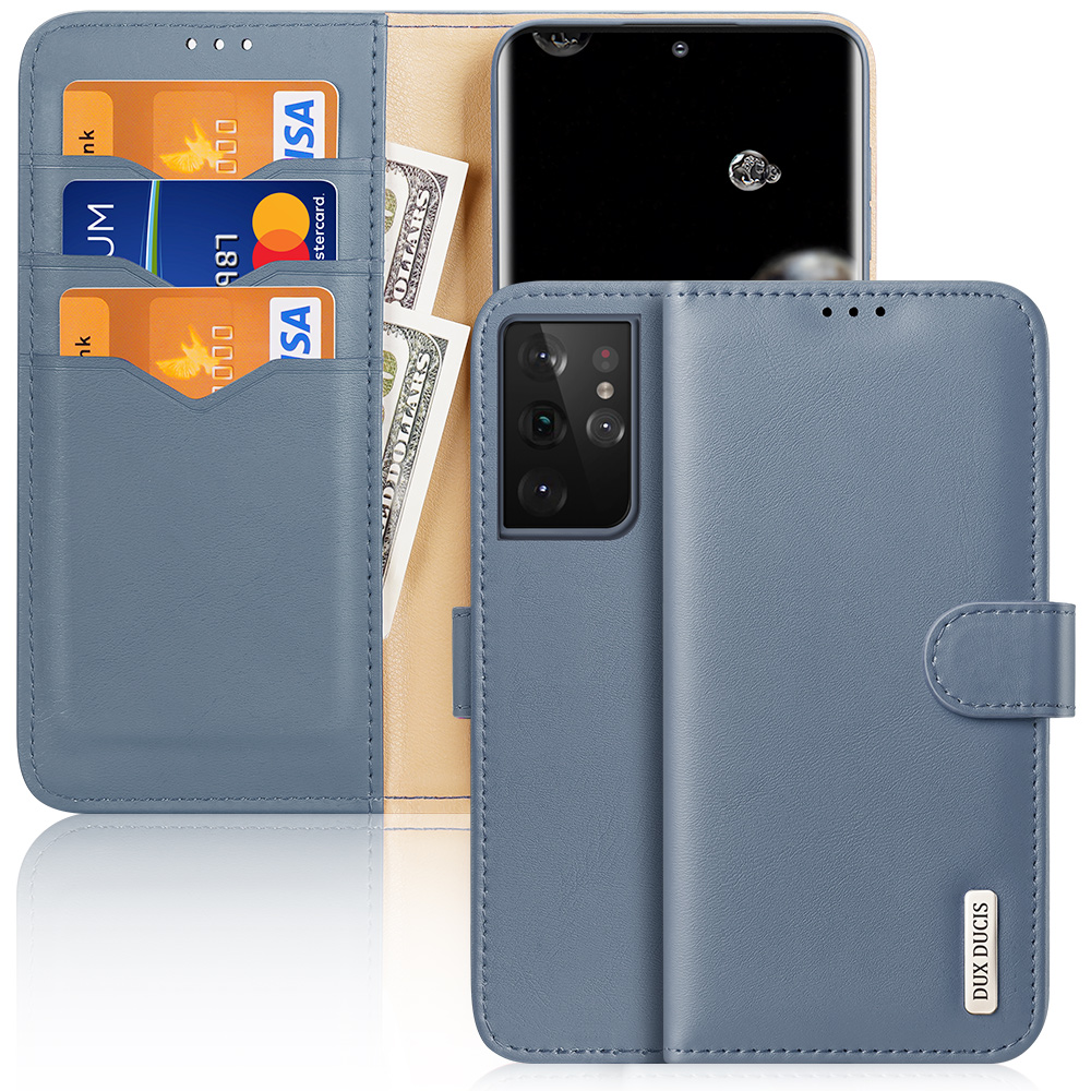 DUX DUCIS Hivo Genuine Leather Wallet Cover for Samsung Galaxy S21 Ultra 5G Flip Case - Blue, Galaxy S21 Ultra 5G
DUX DUCIS Hivo Genuine Leather Wallet Cover for Samsung Galaxy S21 Ultra 5G Flip Case - Blue, Galaxy S21 Ultra 5G