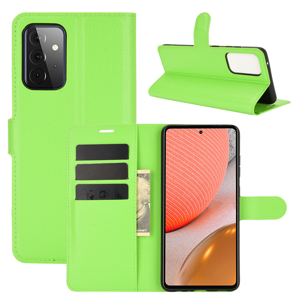 Wallet Stand Design Litchi Texture Leather Phone Cover for Samsung Galaxy A72 4G/5G - Green, Galaxy A72 5G
Wallet Stand Design Litchi Texture Leather Phone Cover for Samsung Galaxy A72 4G/5G - Green, Galaxy A72 5G
