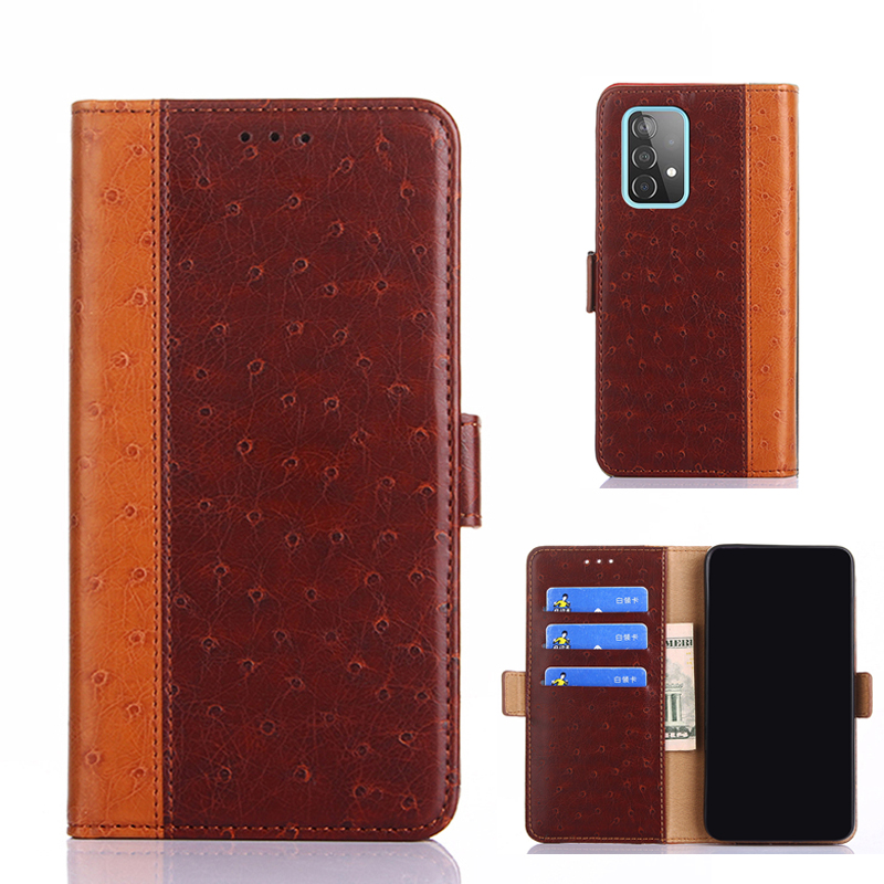 Ostrich Texture Leather Wallet Stand Shell for Samsung Galaxy A52 4G/5G / A52s 5G Phone Case - Brown, Galaxy A52 5G
Ostrich Texture Leather Wallet Stand Shell for Samsung Galaxy A52 4G/5G / A52s 5G Phone Case - Brown, Galaxy A52 5G