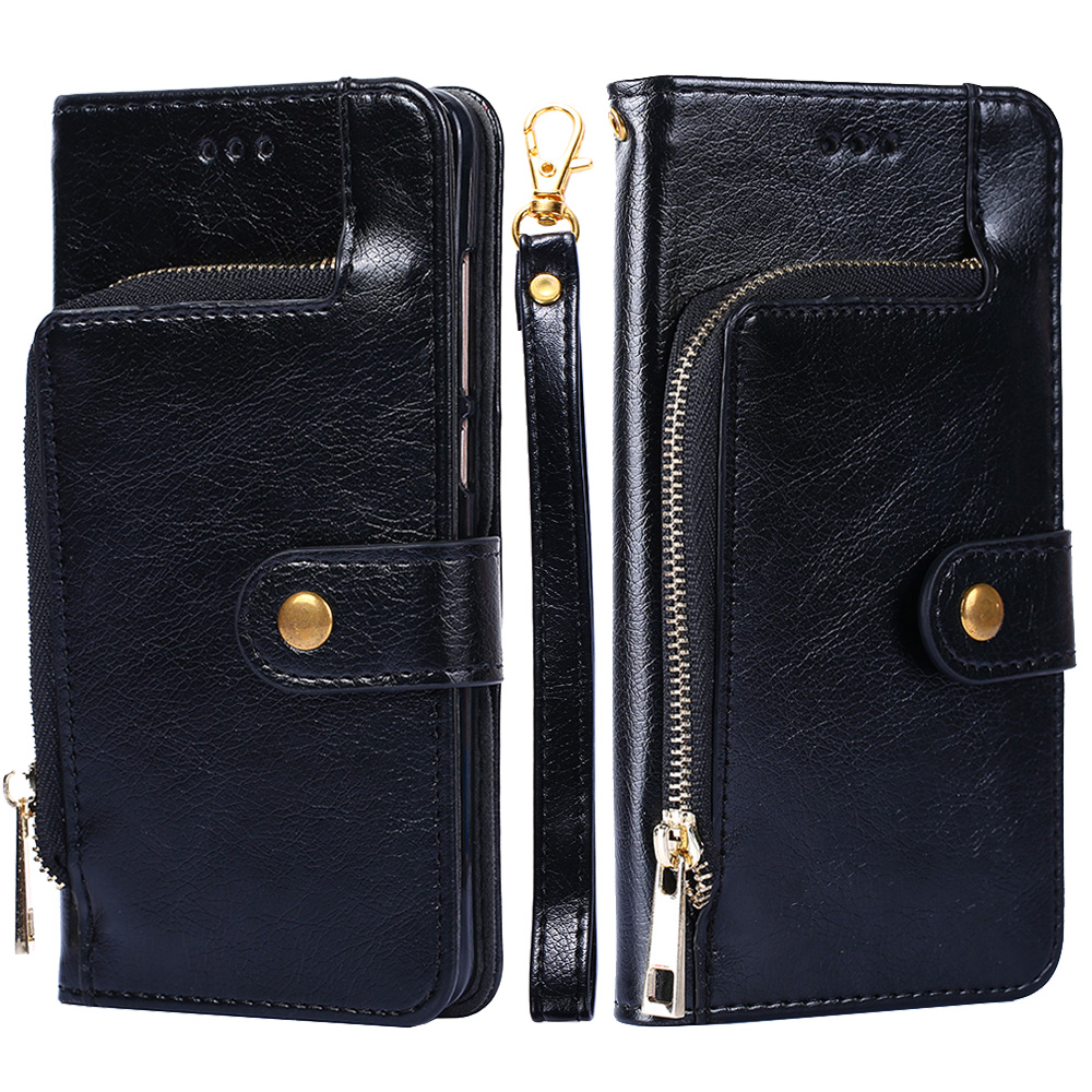 Leather Wallet Phone Stand Case with Zipper Pocket for Samsung Galaxy A72 5G / A72 4G - Black, Galaxy A72 5G
Leather Wallet Phone Stand Case with Zipper Pocket for Samsung Galaxy A72 5G / A72 4G - Black, Galaxy A72 5G