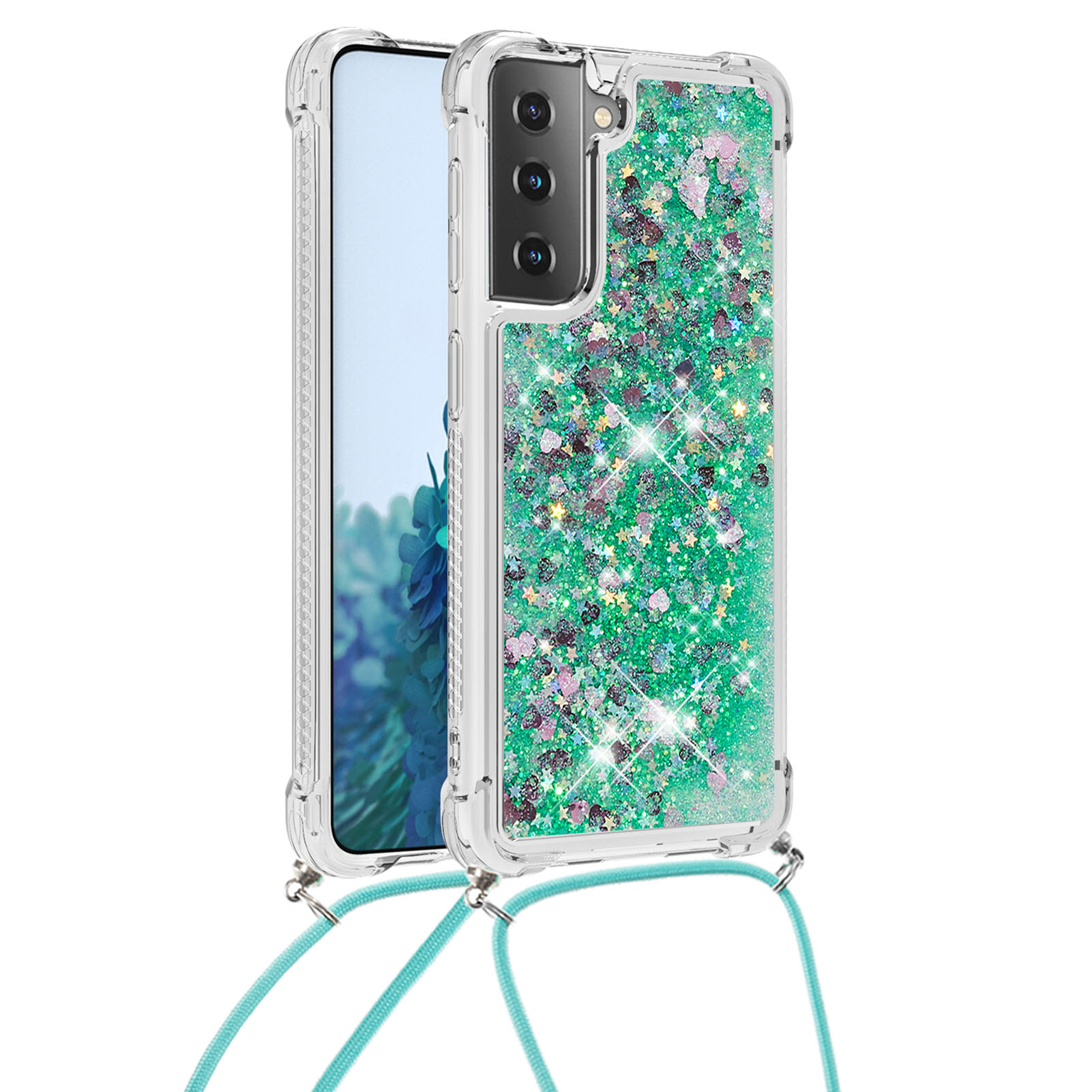 TPU Quicksand Design Phone Shell Cover with Lanyard for Samsung Galaxy S21 5G - Green, Galaxy S21 5G
TPU Quicksand Design Phone Shell Cover with Lanyard for Samsung Galaxy S21 5G - Green, Galaxy S21 5G