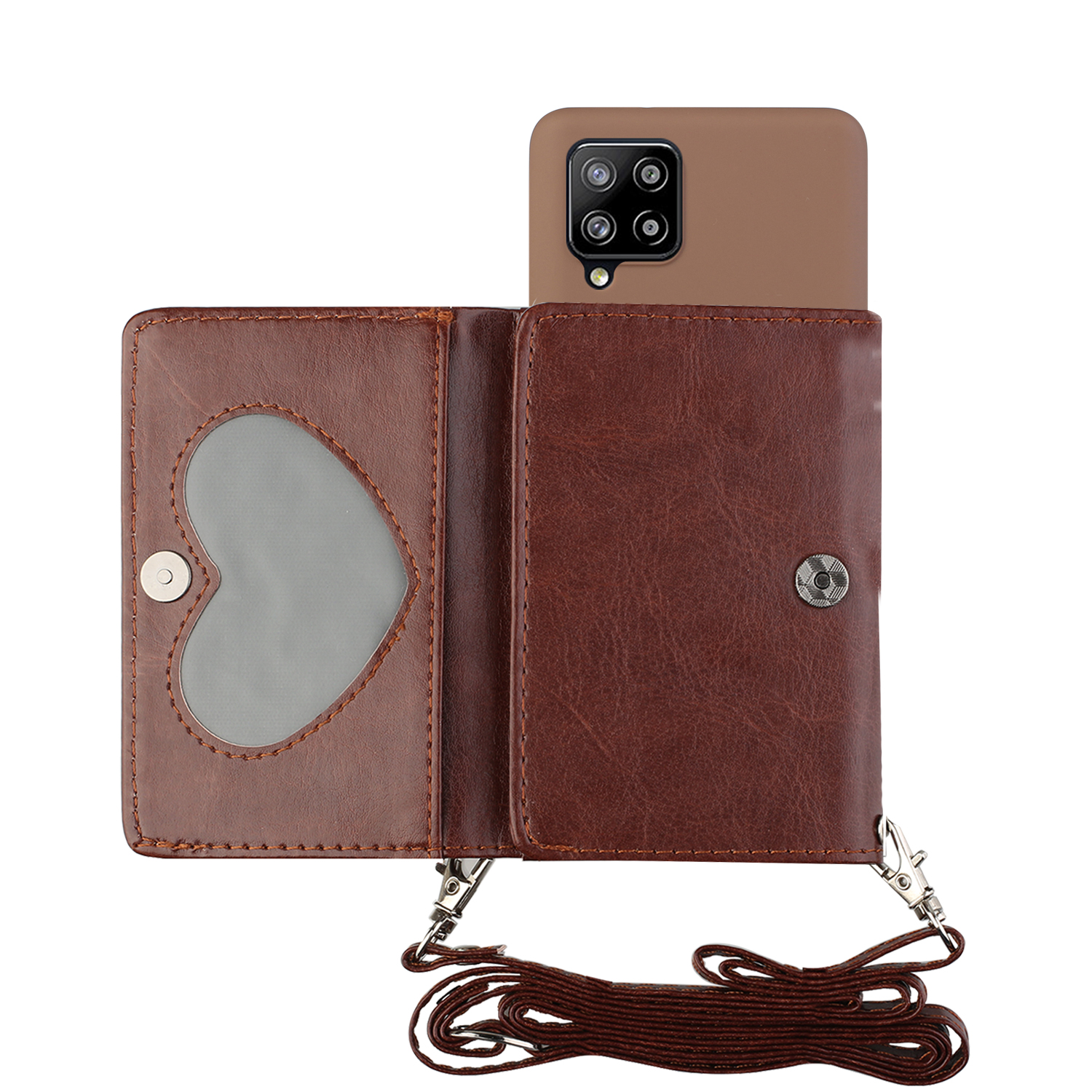 Leather Wallet Kickstand Phone Cover Case with Shoulder Strap for Samsung Galaxy A42 5G - Coffee, Galaxy A42 5G
Leather Wallet Kickstand Phone Cover Case with Shoulder Strap for Samsung Galaxy A42 5G - Coffee, Galaxy A42 5G