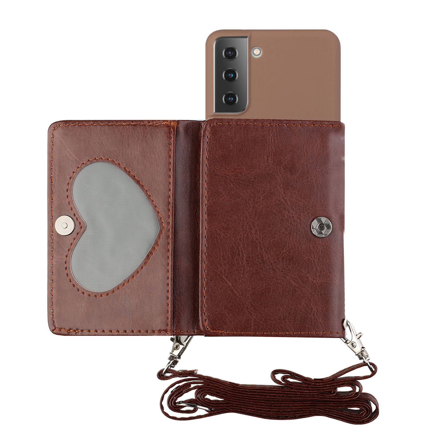 Leather Wallet Kickstand Phone Cover Case with Shoulder Strap for Samsung Galaxy S21 5G - Coffee, Galaxy S21 5G
Leather Wallet Kickstand Phone Cover Case with Shoulder Strap for Samsung Galaxy S21 5G - Coffee, Galaxy S21 5G