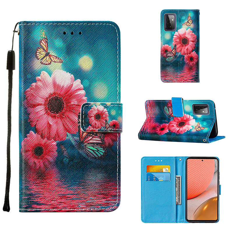 Wallet Stand Design Cross Texture Leather Phone Protective Case with Pattern Printing for Samsung Galaxy A72 4G/5G - Flowers, Galaxy A72 5G
Wallet Stand Design Cross Texture Leather Phone Protective Case with Pattern Printing for Samsung Galaxy A72 4G/5G - Flowers, Galaxy A72 5G
