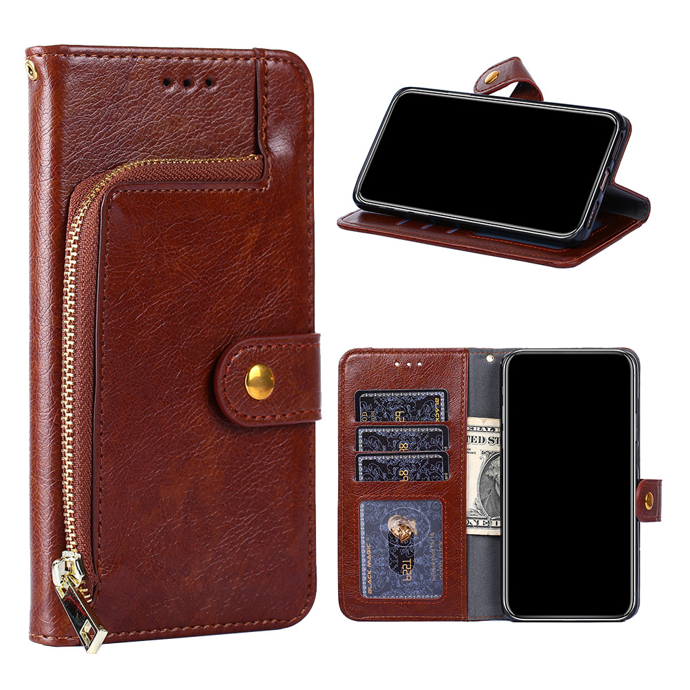Leather Wallet Phone Stand Case for Samsung Galaxy A32 5G Zipper Pocket Design Cover - Brown, Galaxy A32 5G
Leather Wallet Phone Stand Case for Samsung Galaxy A32 5G Zipper Pocket Design Cover - Brown, Galaxy A32 5G