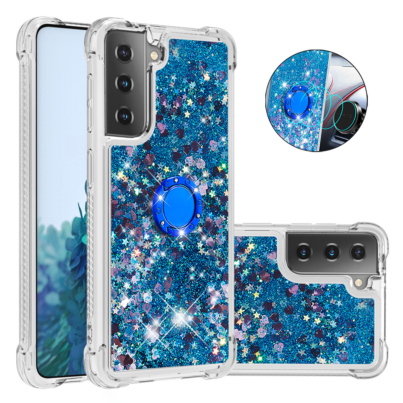 Anti-scratch Shockproof Quicksand Kickstand TPU Phone Shell for Samsung Galaxy S21+ 5G - Blue, Samsung Galaxy S21+
Anti-scratch Shockproof Quicksand Kickstand TPU Phone Shell for Samsung Galaxy S21+ 5G - Blue, Samsung Galaxy S21+