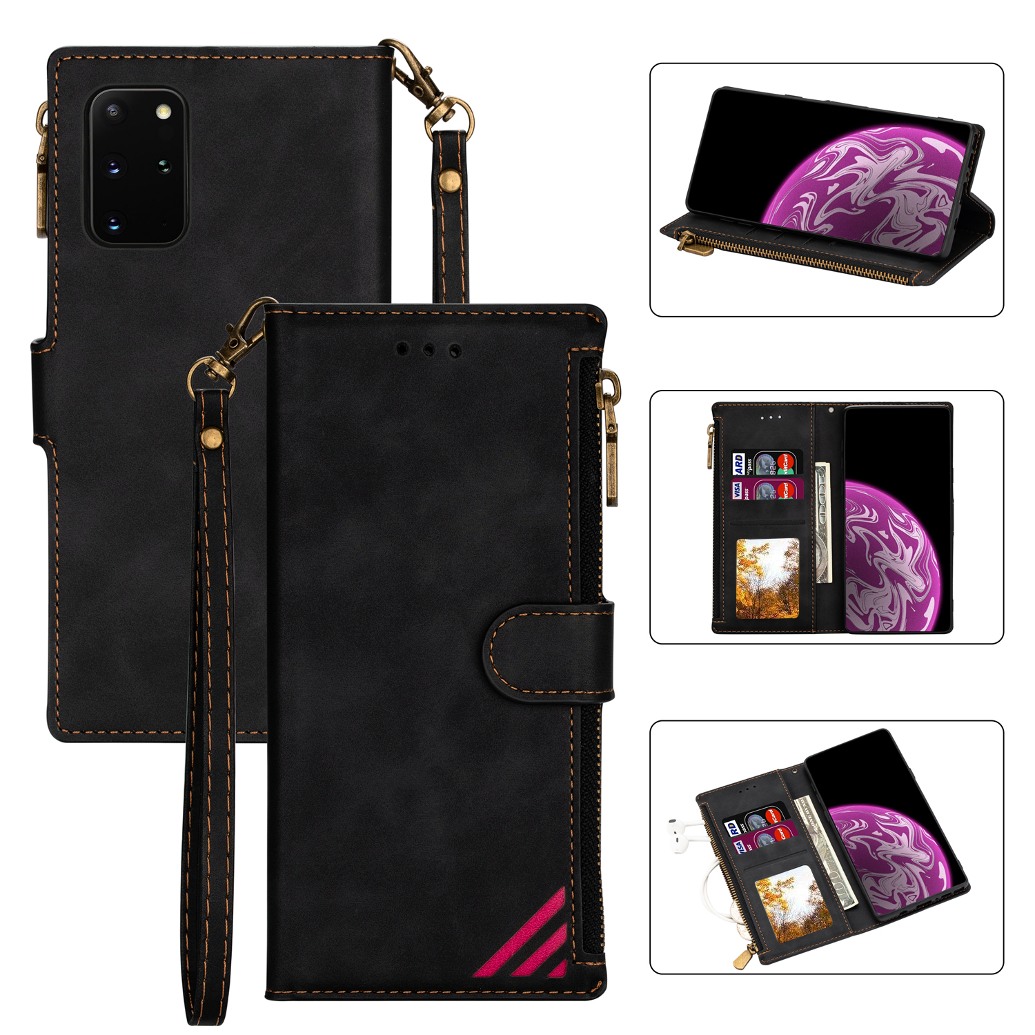 Fashion Wallet PU Leather Coated TPU Case for Samsung Galaxy A52 4G/5G / A52s 5G - Black, Galaxy A52 5G
Fashion Wallet PU Leather Coated TPU Case for Samsung Galaxy A52 4G/5G / A52s 5G - Black, Galaxy A52 5G