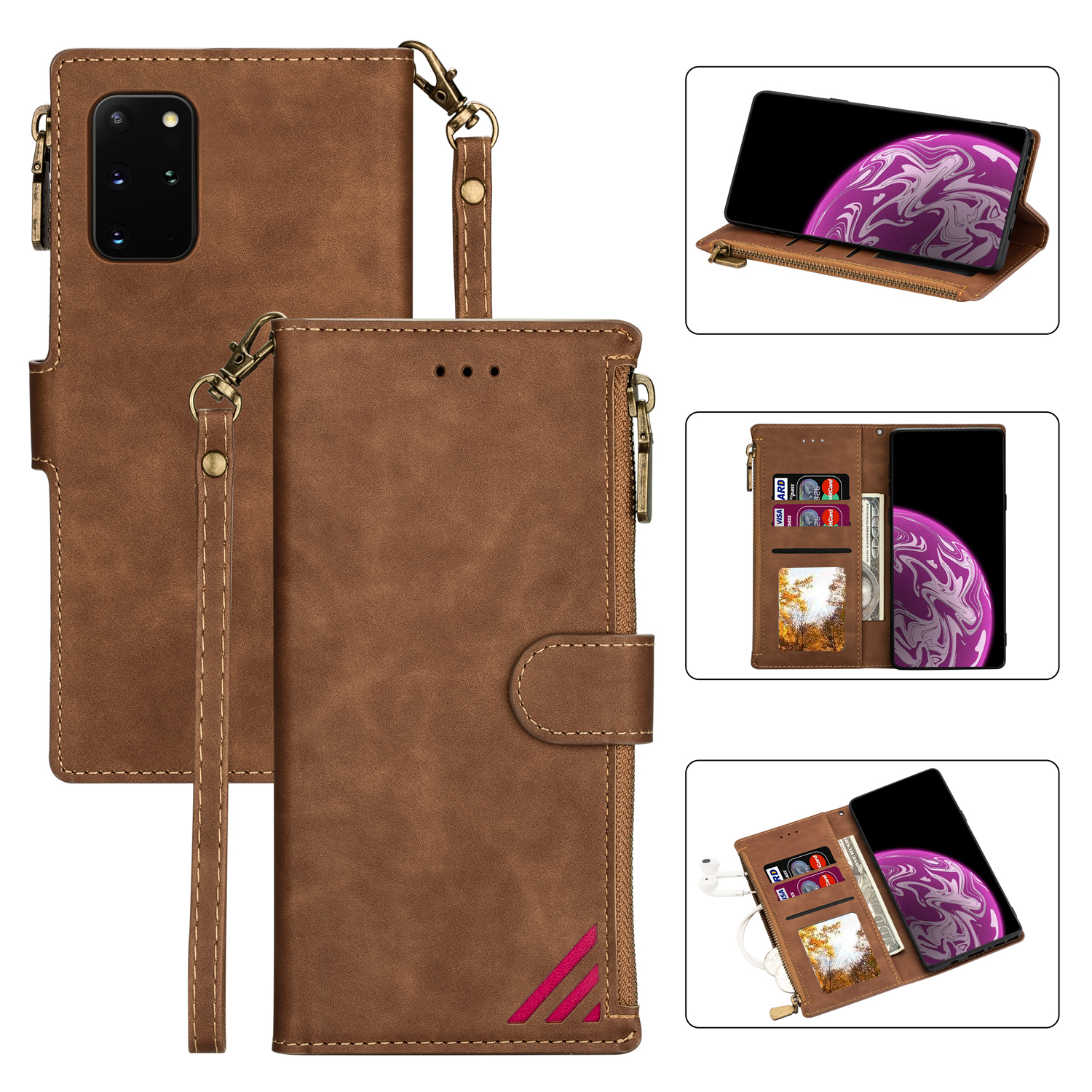 Кожаный Корпус Модного Кошелька с Lanyard Для Samsung Galaxy A72 5G - Коричневый, Galaxy A72 5G
Кожаный Корпус Модного Кошелька с Lanyard Для Samsung Galaxy A72 5G - Коричневый, Galaxy A72 5G