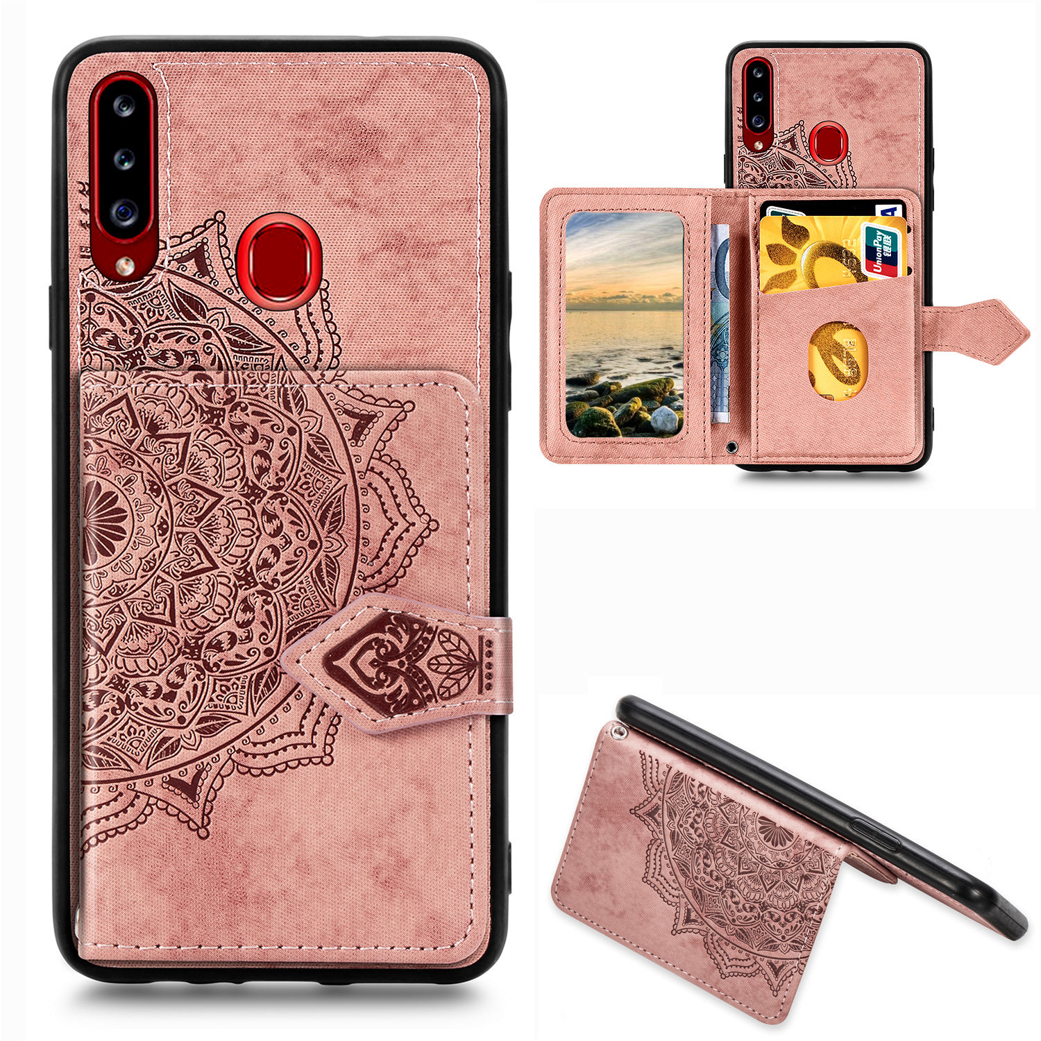 Узор Мандалы Импринтинг PU Кожаный Покрытый Кожи TPU Chore Case Caleme с Ремешками + Подставка Для Samsung Galaxy A20s - Розовый, Galaxy A20s
Узор Мандалы Импринтинг PU Кожаный Покрытый Кожи TPU Chore Case Caleme с Ремешками + Подставка Для Samsung Galaxy A20s - Розовый, Galaxy A20s