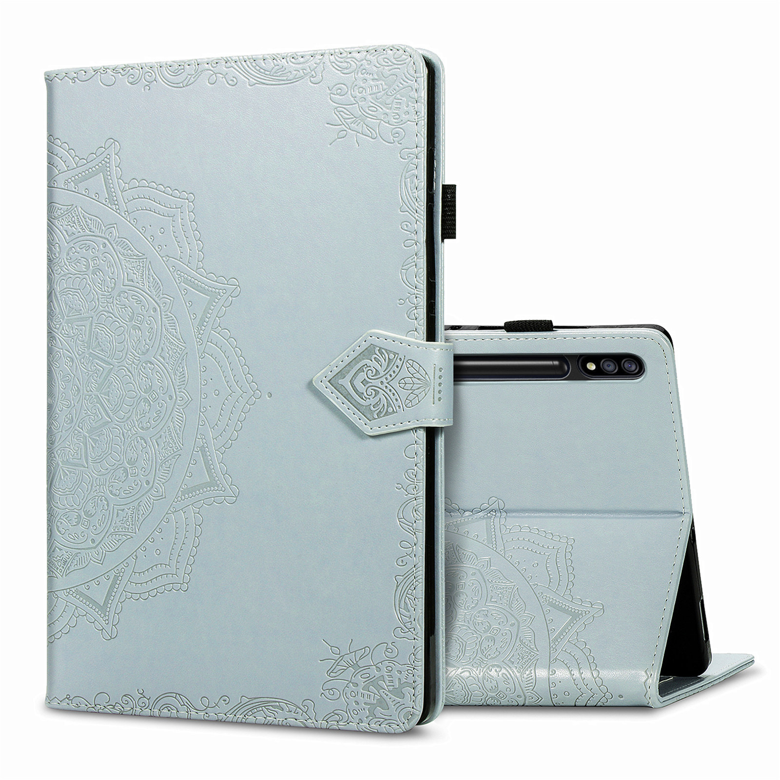 Imprint Mandala Pattern Leather Card Slots Tablet Protective Shell with Stand Design for Samsung Galaxy Tab S7 T870/T875/T876B - Grey, Galaxy Tab S7
Imprint Mandala Pattern Leather Card Slots Tablet Protective Shell with Stand Design for Samsung Galaxy Tab S7 T870/T875/T876B - Grey, Galaxy Tab S7
