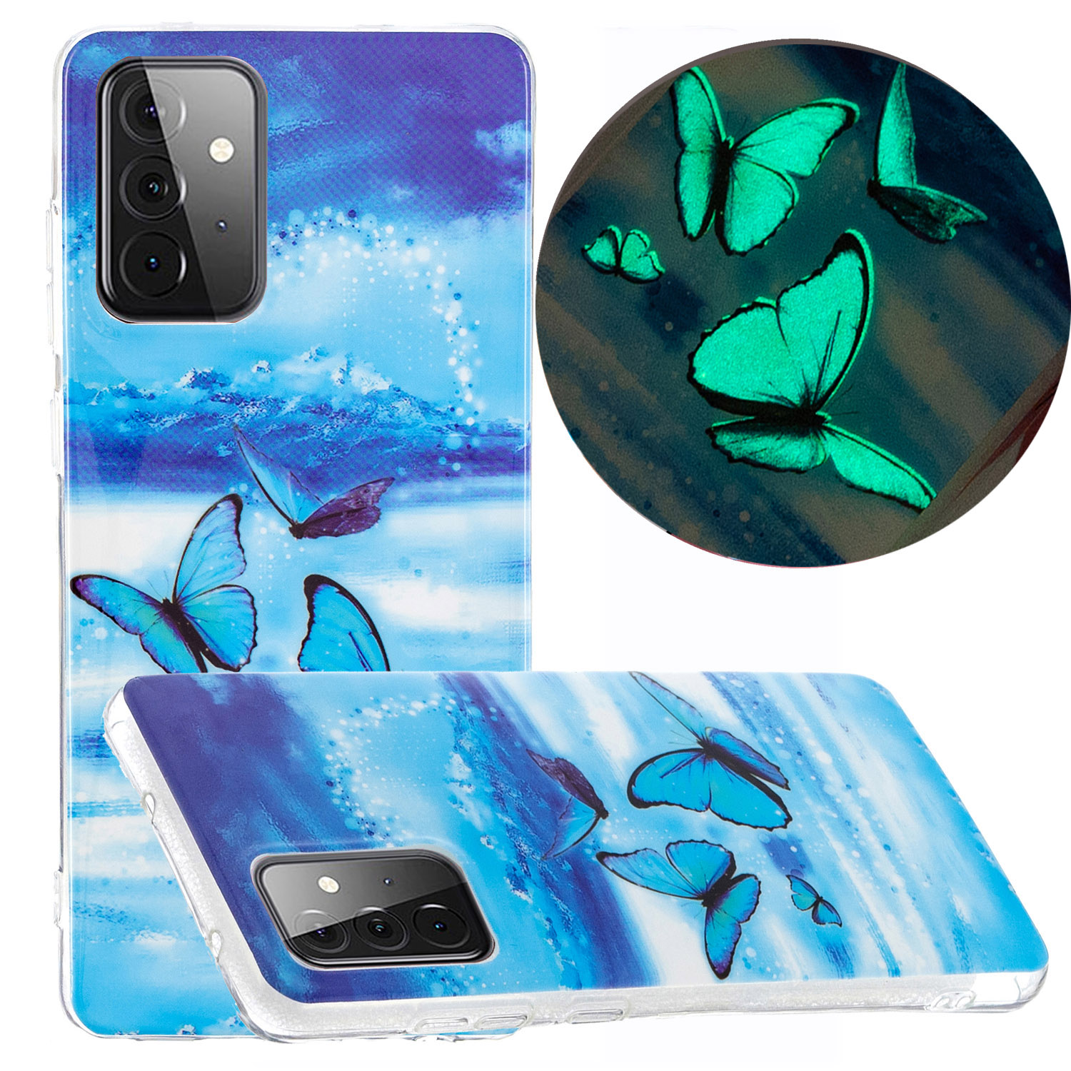 Noctilucent Design IMD Pattern Soft TPU Protector Phone Cover for Samsung Galaxy A72 4G/5G - Blue Butterfly, Galaxy A72 5G
Noctilucent Design IMD Pattern Soft TPU Protector Phone Cover for Samsung Galaxy A72 4G/5G - Blue Butterfly, Galaxy A72 5G
