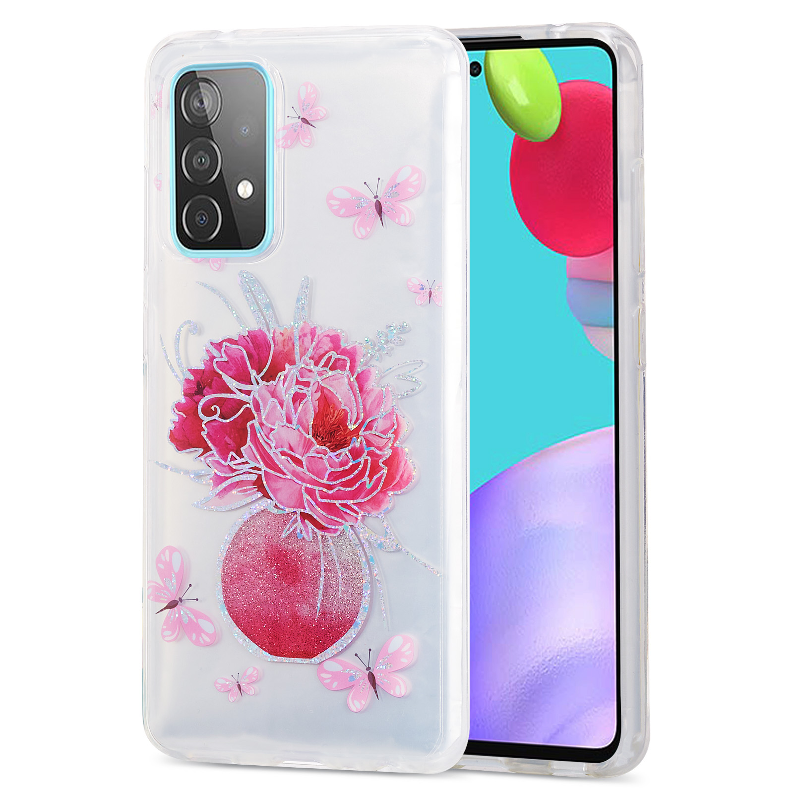 IMD Perfume Flower Butterfly Pattern Case for Samsung Galaxy A52 5G / A52 4G 2.0mm TPU Protector Cover - Round Bottle and Butterly, Galaxy A52 5G
IMD Perfume Flower Butterfly Pattern Case for Samsung Galaxy A52 5G / A52 4G 2.0mm TPU Protector Cover - Round Bottle and Butterly, Galaxy A52 5G