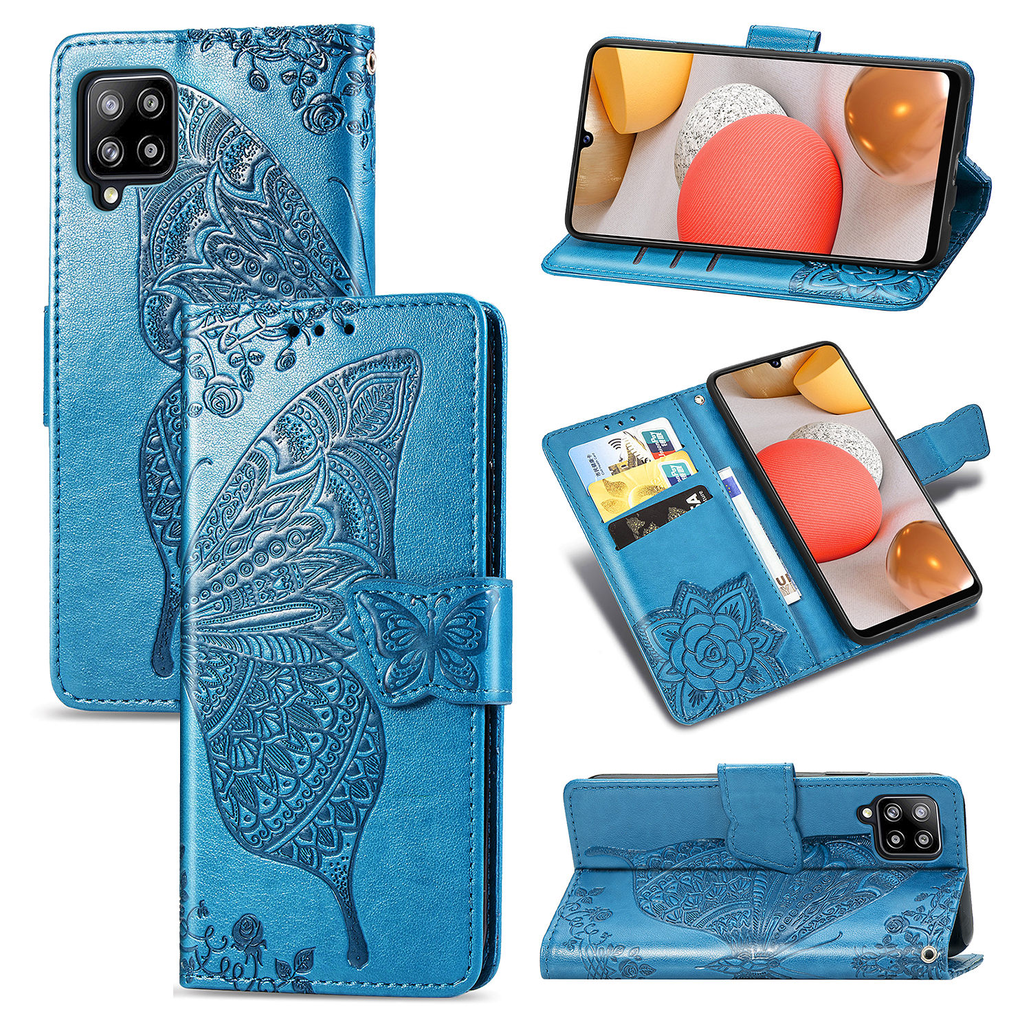 Imprint Big Butterfly Leather Wallet Phone Shell for Samsung Galaxy A42 5G - Blue, Galaxy A42 5G
Imprint Big Butterfly Leather Wallet Phone Shell for Samsung Galaxy A42 5G - Blue, Galaxy A42 5G
