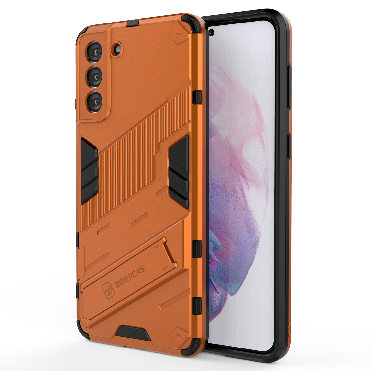 PC + TPU Hybrid Phone Protective Back Case Cover with Kickstand for Samsung Galaxy S21+ 5G - Orange, Samsung Galaxy S21+
PC + TPU Hybrid Phone Protective Back Case Cover with Kickstand for Samsung Galaxy S21+ 5G - Orange, Samsung Galaxy S21+