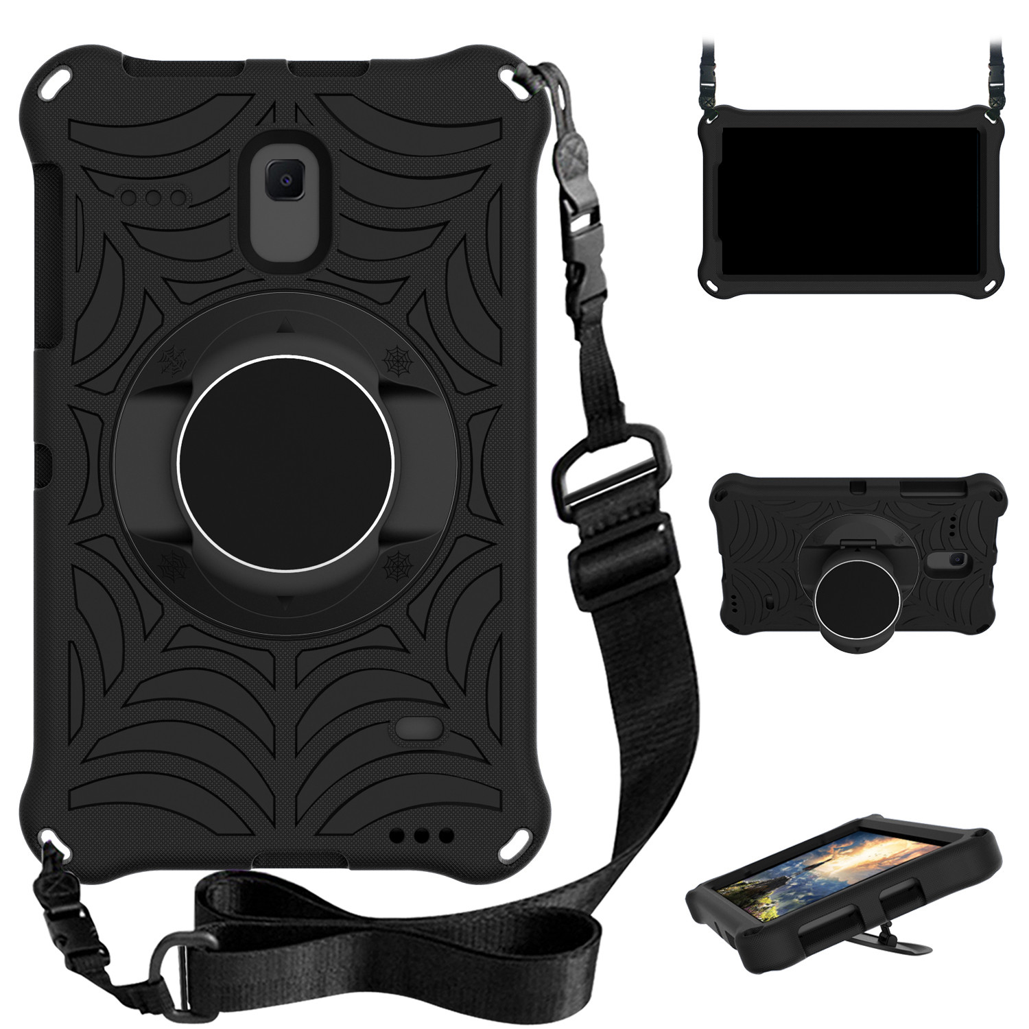 Spian Web Texture Tickstand EVA Case С Плечевым Ремешком Для Samsung Galaxy Tab A 8.0 (2018) T387 / Tab A 8.0 (2017) T380 / Tab E 8,0 T377 / Tab 4 8.0 T330 - Чернить, Other Samsung Models
Spian Web Texture Tickstand EVA Case С Плечевым Ремешком Для Samsung Galaxy Tab A 8.0 (2018) T387 / Tab A 8.0 (2017) T380 / Tab E 8,0 T377 / Tab 4 8.0 T330 - Чернить, Other Samsung Models