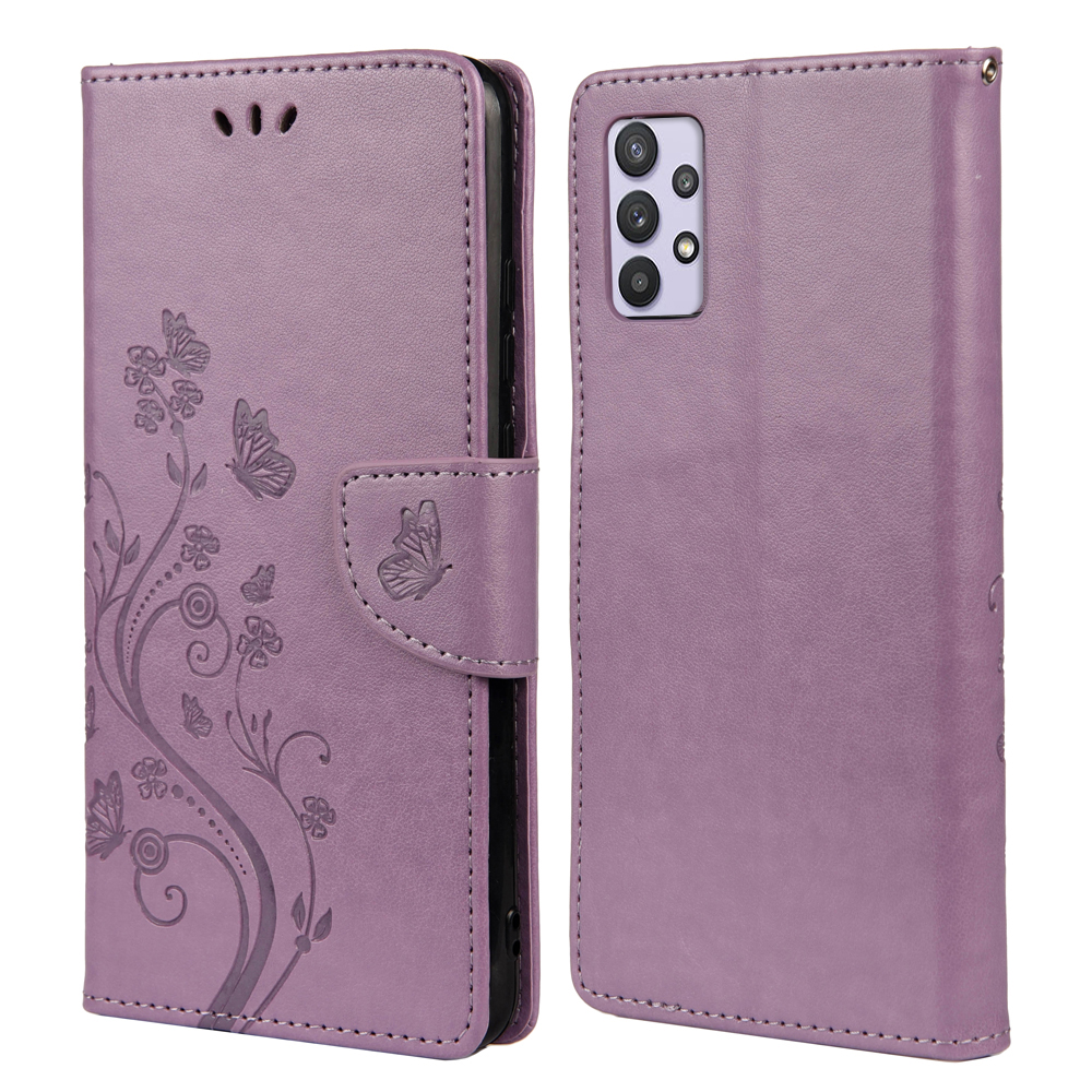 Butterfly Flower Imprinted Leather Wallet Stand Case Cover for Samsung Galaxy A32 5G - Light Purple, Galaxy A32 5G
Butterfly Flower Imprinted Leather Wallet Stand Case Cover for Samsung Galaxy A32 5G - Light Purple, Galaxy A32 5G