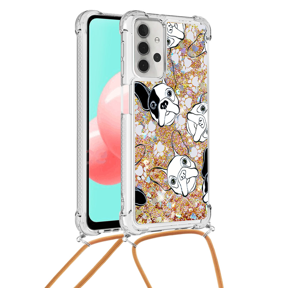 Pattern Printed Quicksand Glitter Sequins TPU Phone Case Cover with Strap for Samsung Galaxy A32 5G - Dog, Galaxy A32 5G
Pattern Printed Quicksand Glitter Sequins TPU Phone Case Cover with Strap for Samsung Galaxy A32 5G - Dog, Galaxy A32 5G