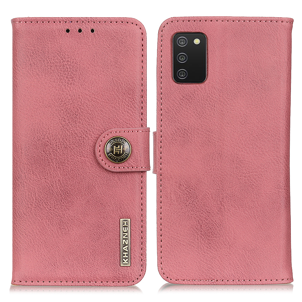 KHAZNEH Wallet Design Leather Protector Stand Cover Case for Samsung Galaxy A02s (164.2x75.9x9.1mm) - Pink, Galaxy A02s (164.2x75.9x9.1mm)
KHAZNEH Wallet Design Leather Protector Stand Cover Case for Samsung Galaxy A02s (164.2x75.9x9.1mm) - Pink, Galaxy A02s (164.2x75.9x9.1mm)