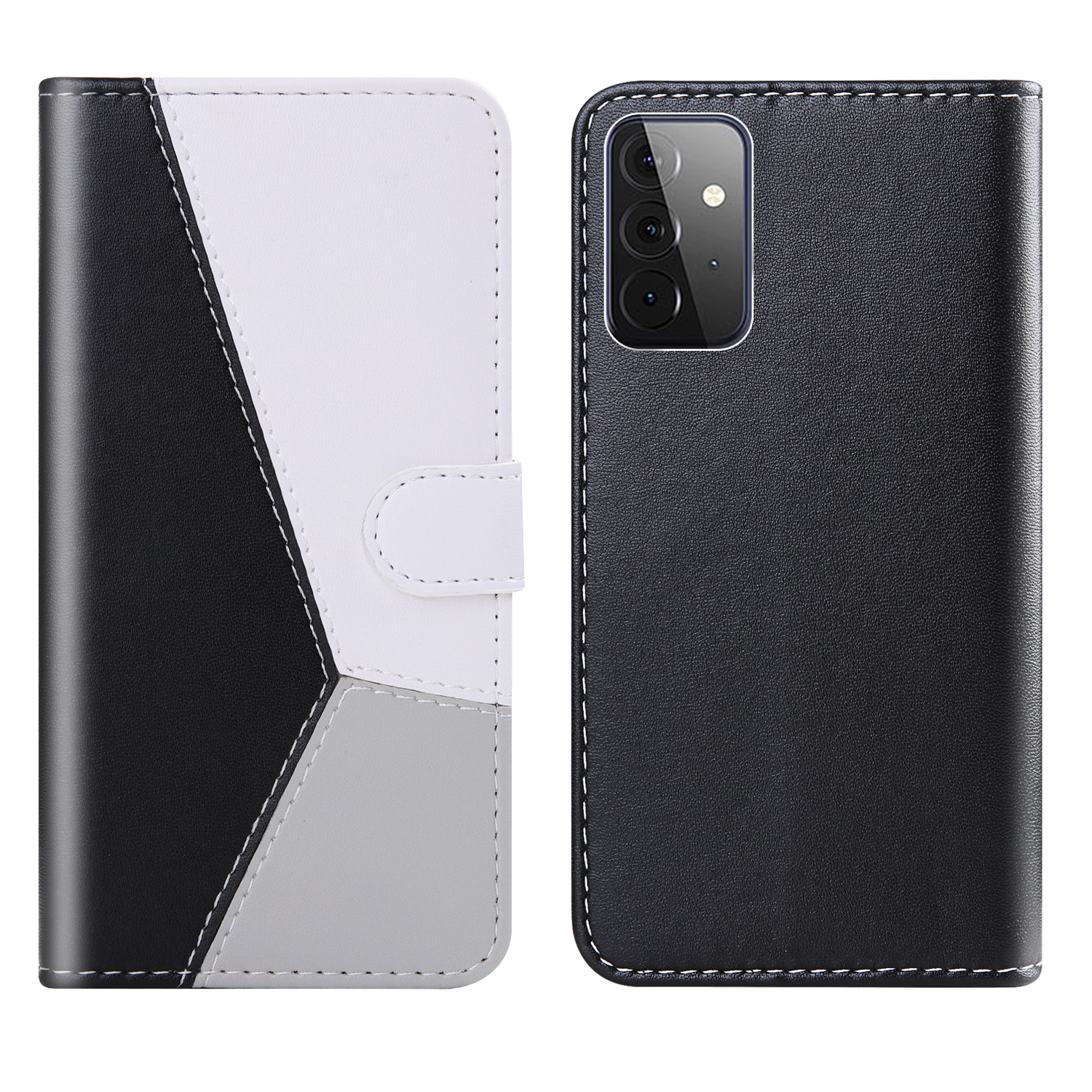 Трехцветное Сплавное Кожаное Кошелек Крышка С Подставкой Для Samsung Galaxy A72 4G / 5G - Черный / Белый / Серый, Galaxy A72 4G
Трехцветное Сплавное Кожаное Кошелек Крышка С Подставкой Для Samsung Galaxy A72 4G / 5G - Черный / Белый / Серый, Galaxy A72 4G
