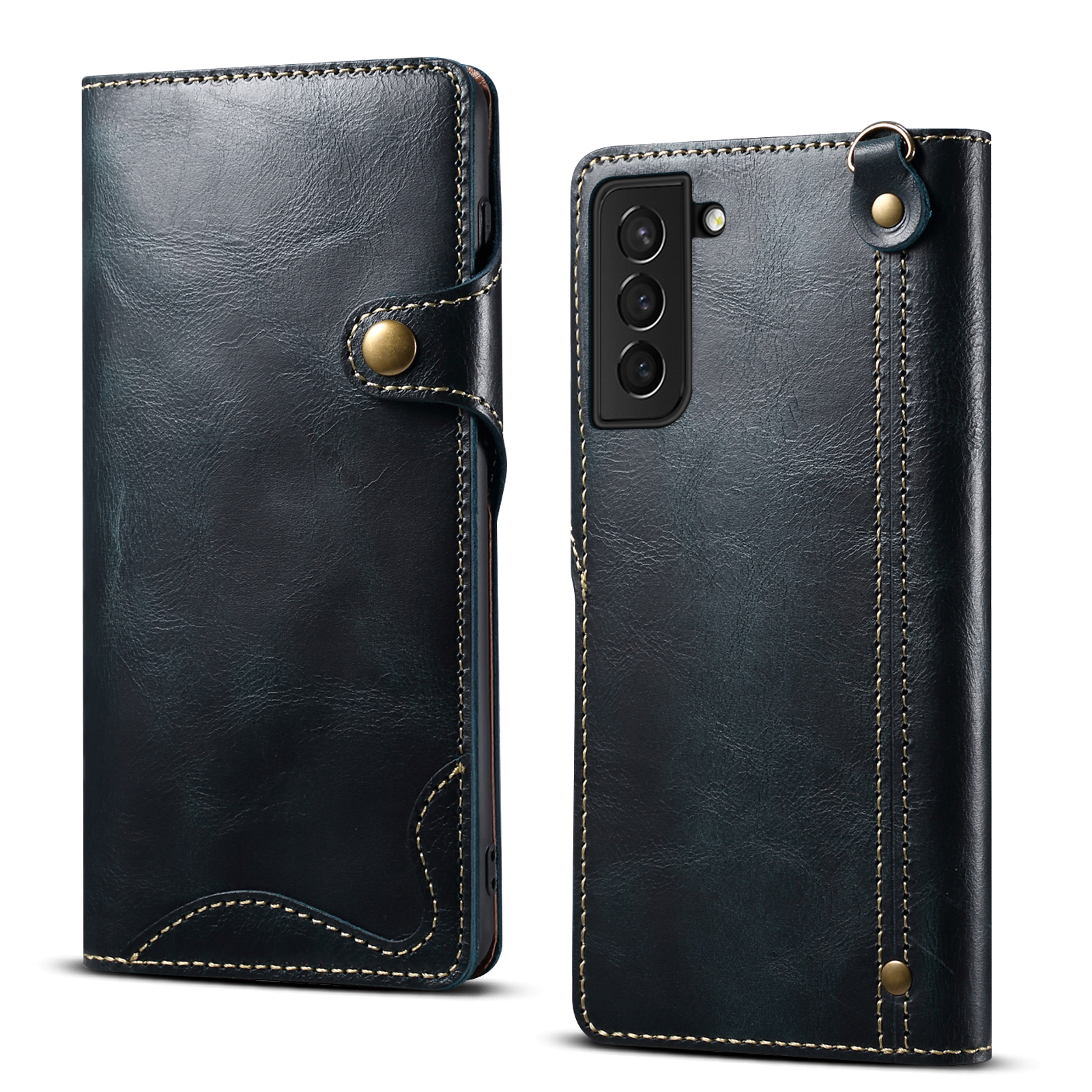 Buckled Retro Oil Wax Genuine Leather Wallet Case for Samsung Galaxy S21 Plus 5G - Blue, Samsung Galaxy S21+
Buckled Retro Oil Wax Genuine Leather Wallet Case for Samsung Galaxy S21 Plus 5G - Blue, Samsung Galaxy S21+