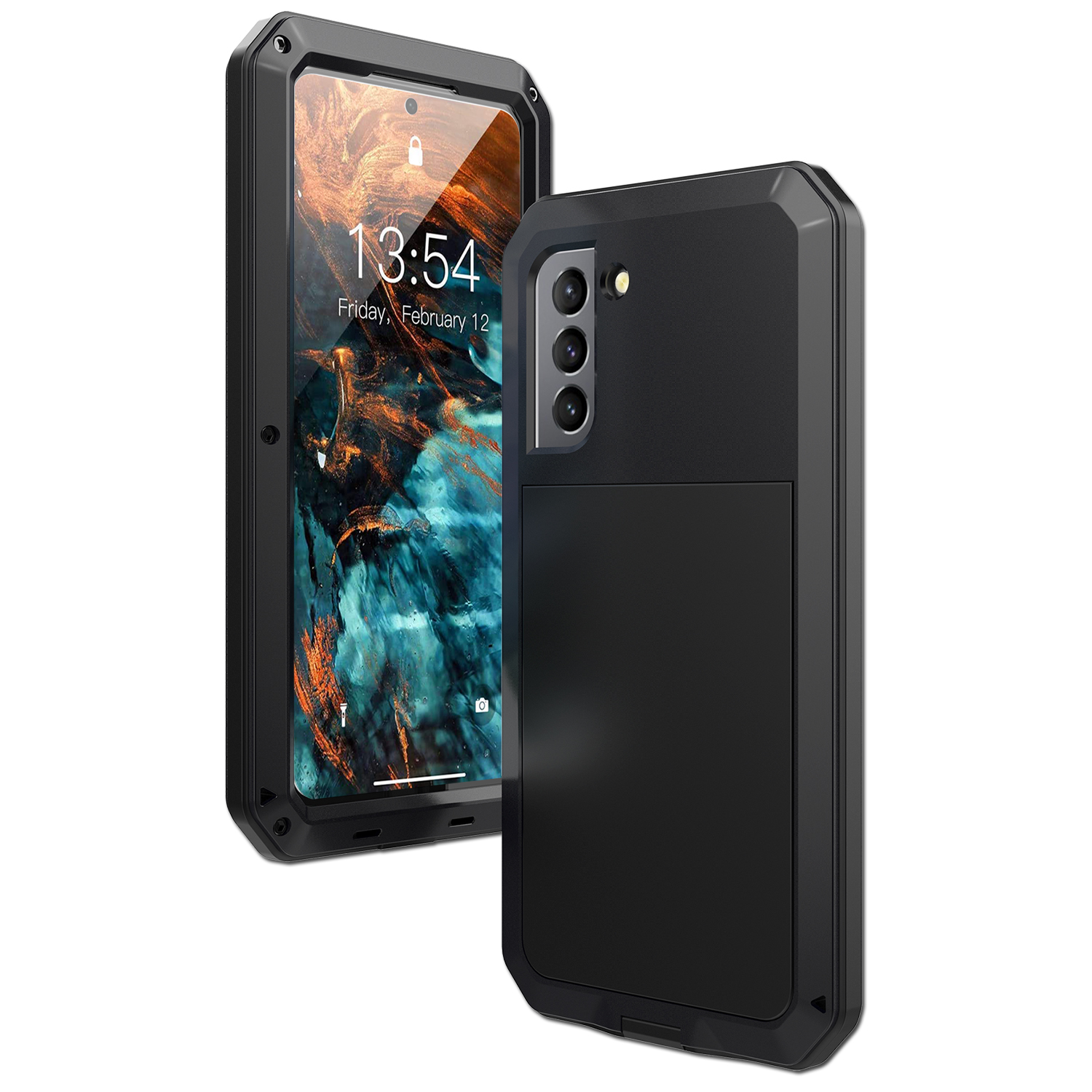 Silicone+ Metal + Tempered Glass Film Tank Shockproof Phone Case Shell for Samsung Galaxy S21 Plus 5G - Black, Samsung Galaxy S21+
Silicone+ Metal + Tempered Glass Film Tank Shockproof Phone Case Shell for Samsung Galaxy S21 Plus 5G - Black, Samsung Galaxy S21+