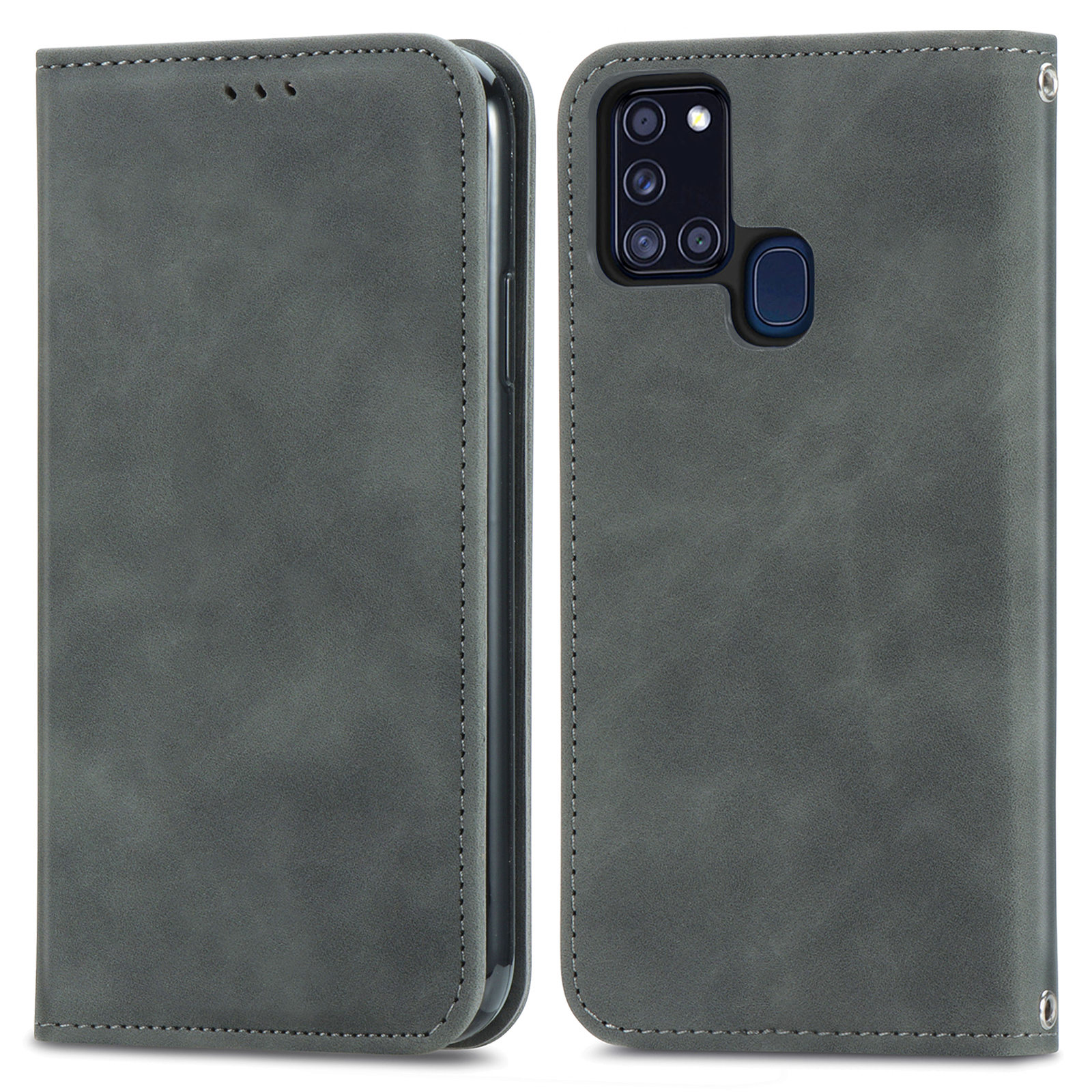 Vintage Skin Feeling PU Leather Phone Case for Samsung Galaxy A21s - Grey, Galaxy A21s
Vintage Skin Feeling PU Leather Phone Case for Samsung Galaxy A21s - Grey, Galaxy A21s
